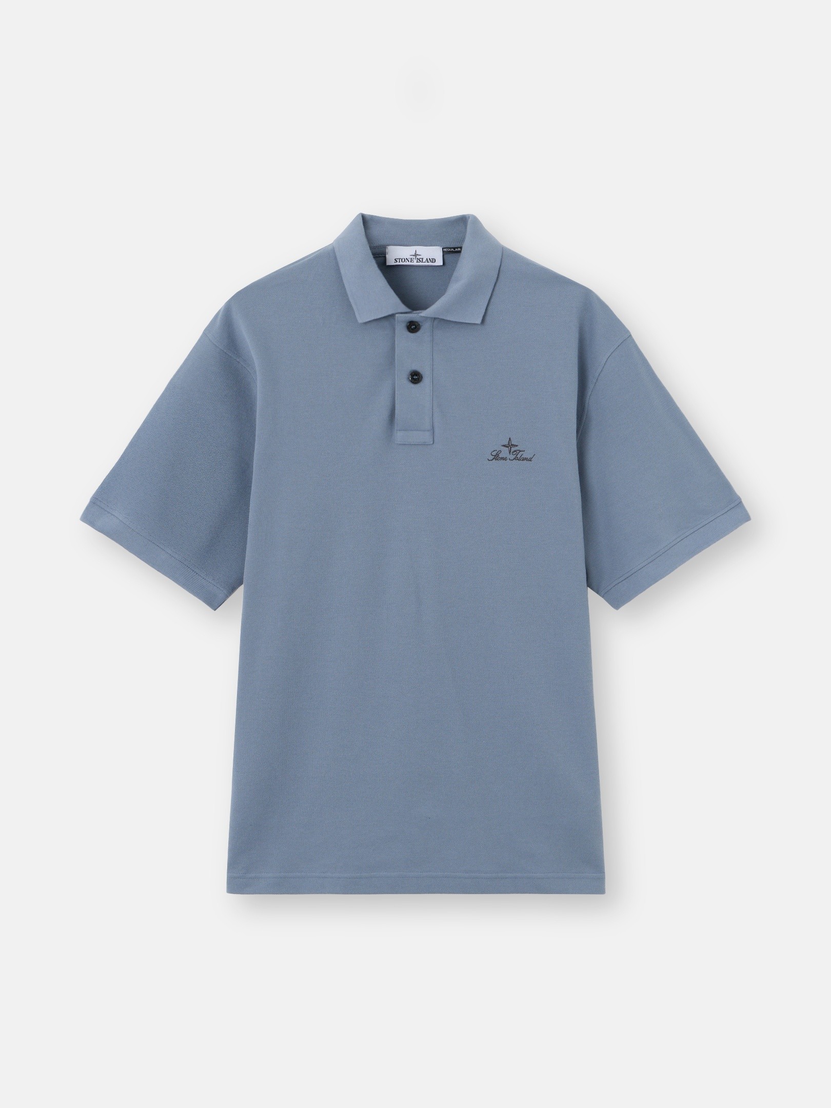 Avio Blue Regular-fit polo shirt with archival logo embroidery