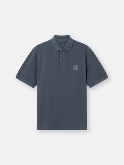 Slate Blue Regular-fit short-sleeve polo with tonal Compass patch