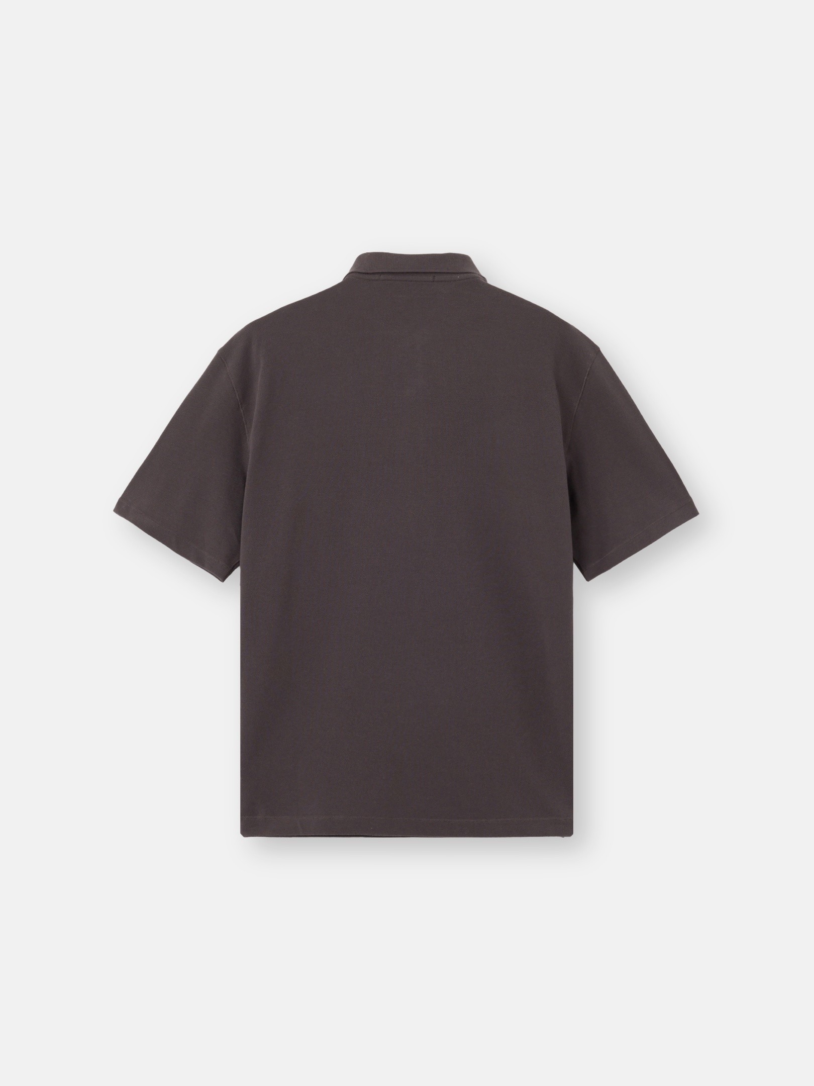 Charcoal Grey Regular-fit short-sleeve polo with snap fastening