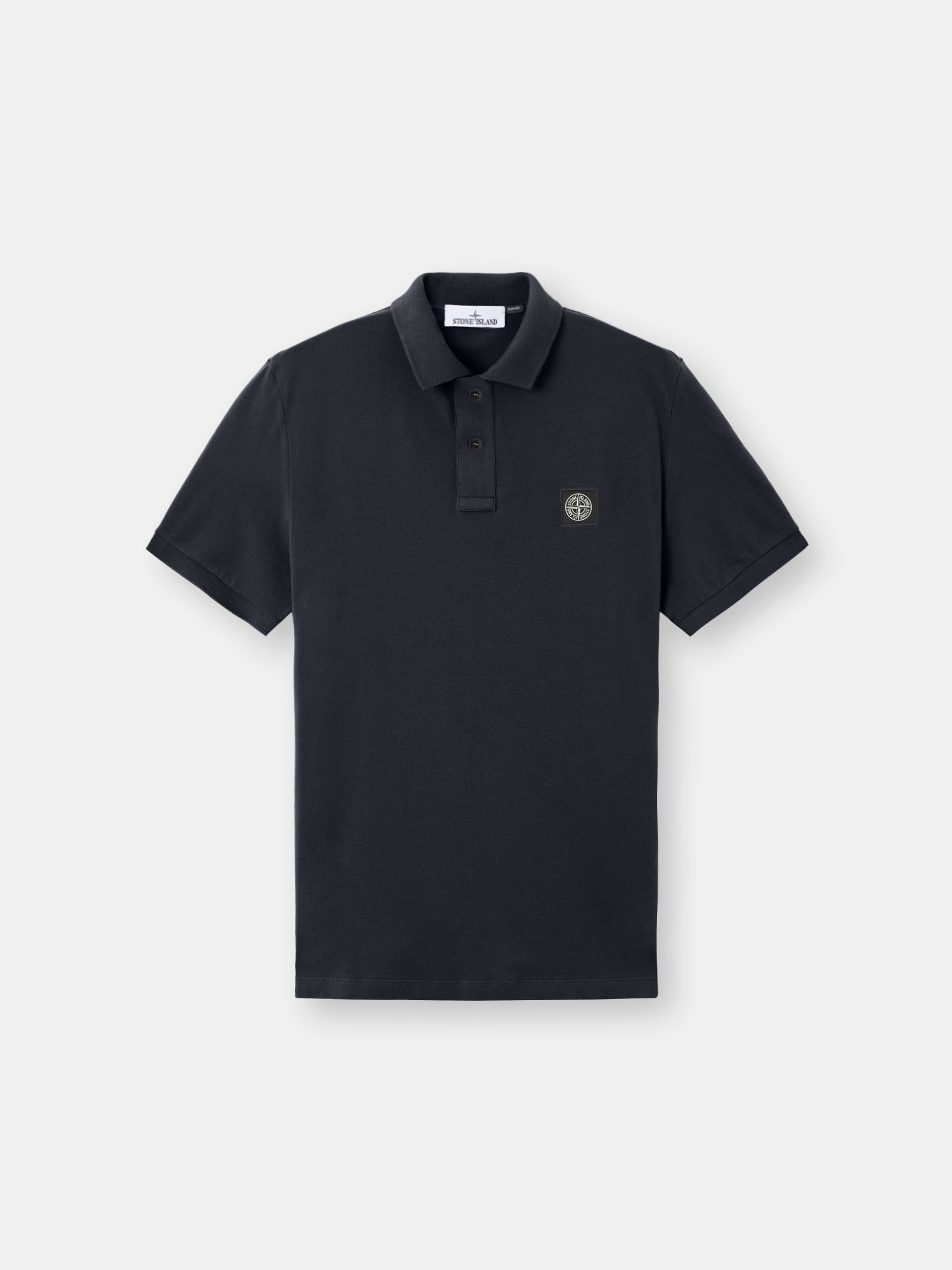 STONE  ブラックポロシャツ スリムフィット 良品】STONE ISLAND ブラック ポロシャツ スリムフィット L - メルカリ