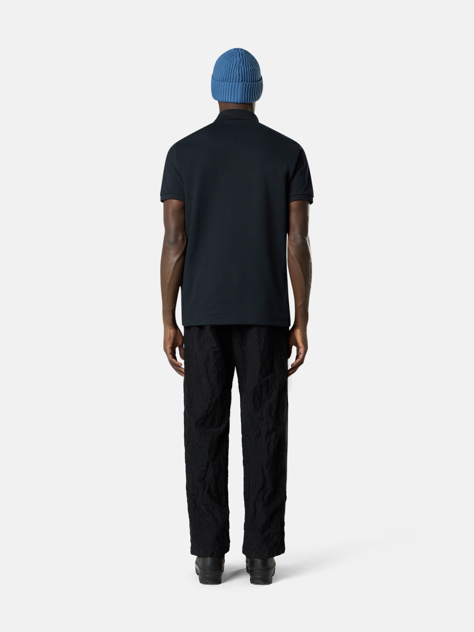 ネイビーブルー レギュラーフィット ショートスリーブ ポロシャツ