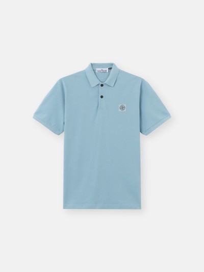 Dust Blue Regular-fit short-sleeve polo with Compass patch 2200011