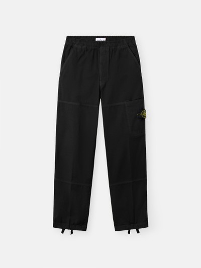 パンツ STONE  TYPE RE-T Stretch Cotton Black Loose-fit cargo pants with elasticated waistband 3100005