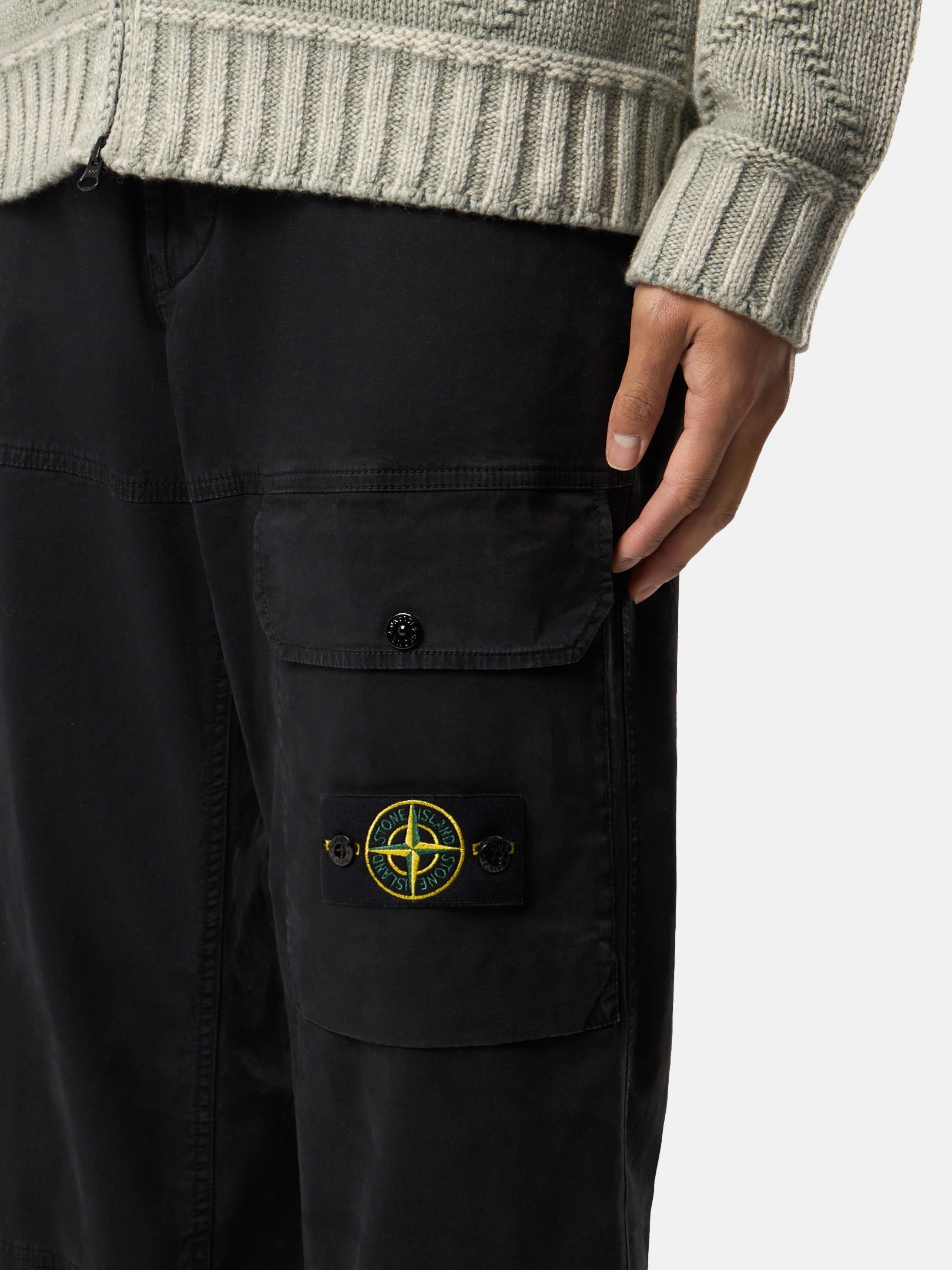 Black Loose-fit cargo pants with adjustable waistband 3100010