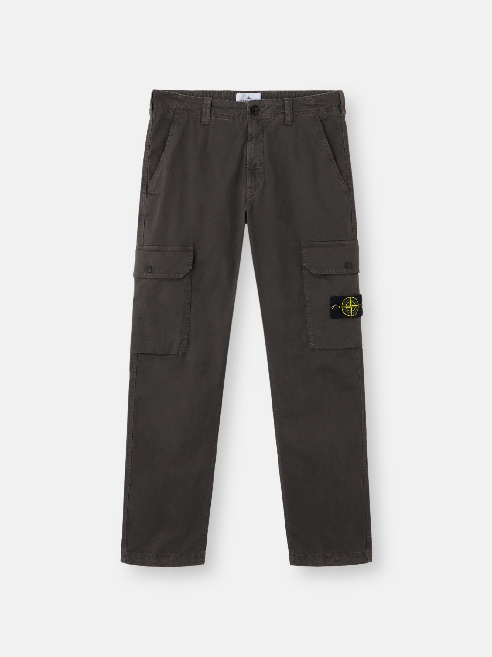 Charcoal Grey Regular-fit cargo chino pants with drawstring cuffs
