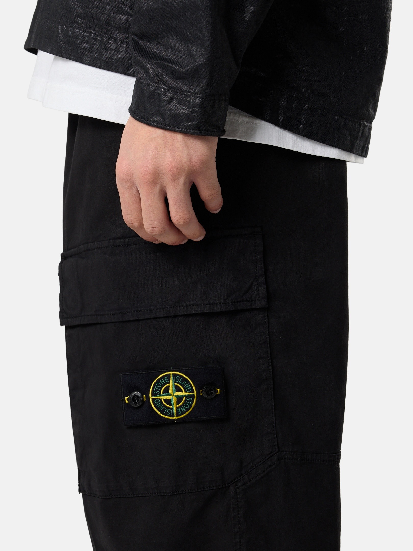 Black Loose-fit cargo pants with elasticated waistband 3100020