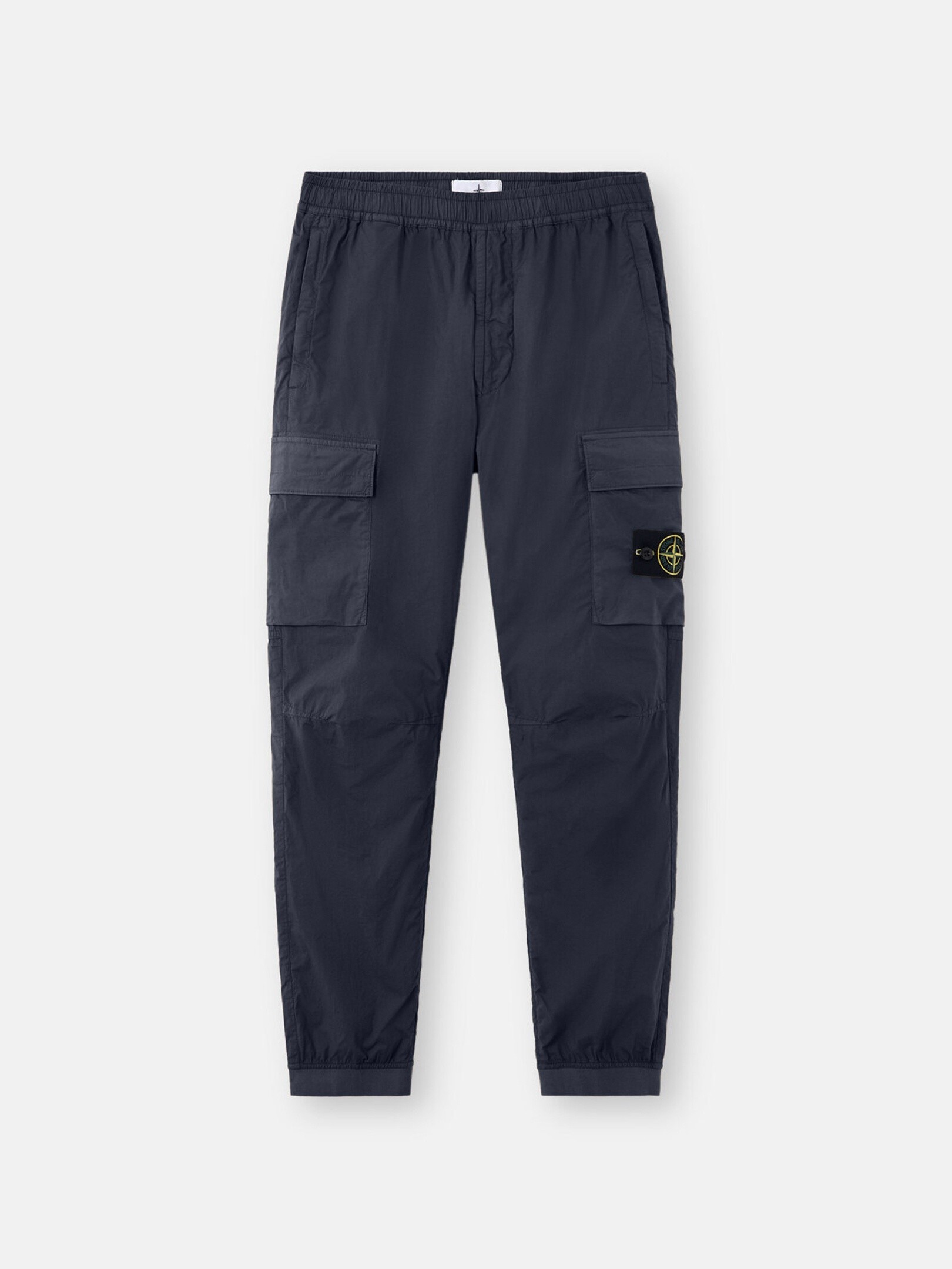 Navy Blue Regular-tapered-fit cargo pants with elasticated