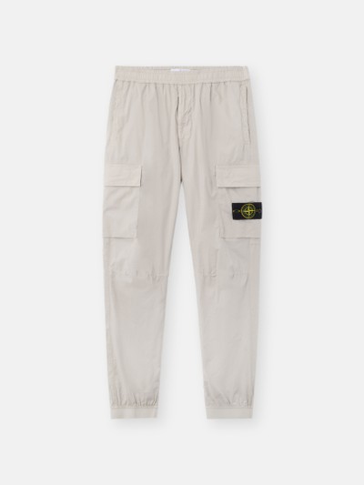 Pearl Grey Regular-tapered-fit cargo trousers with elasticated