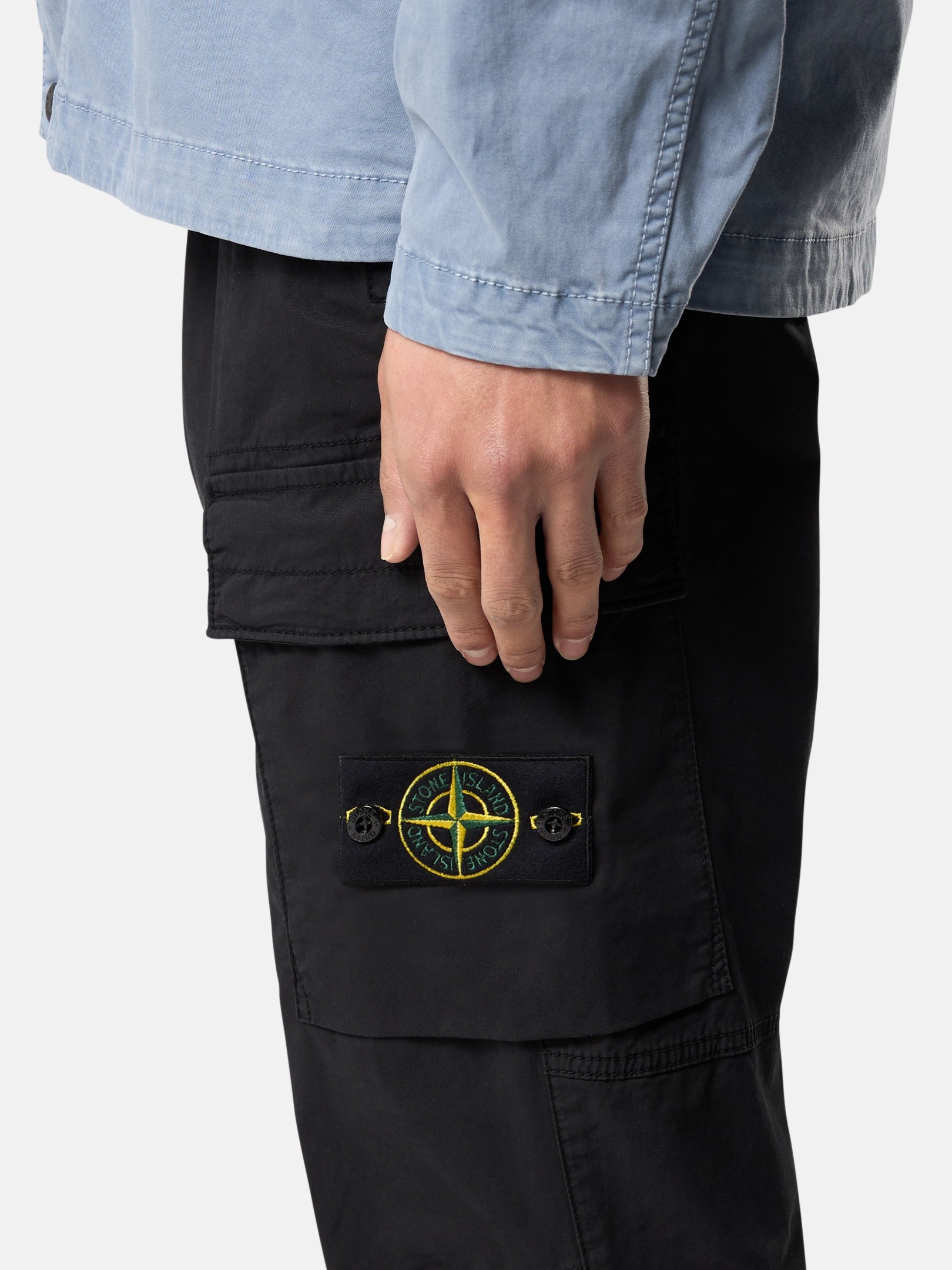 Black Regular-tapered-fit cargo pants with drawstring waistband