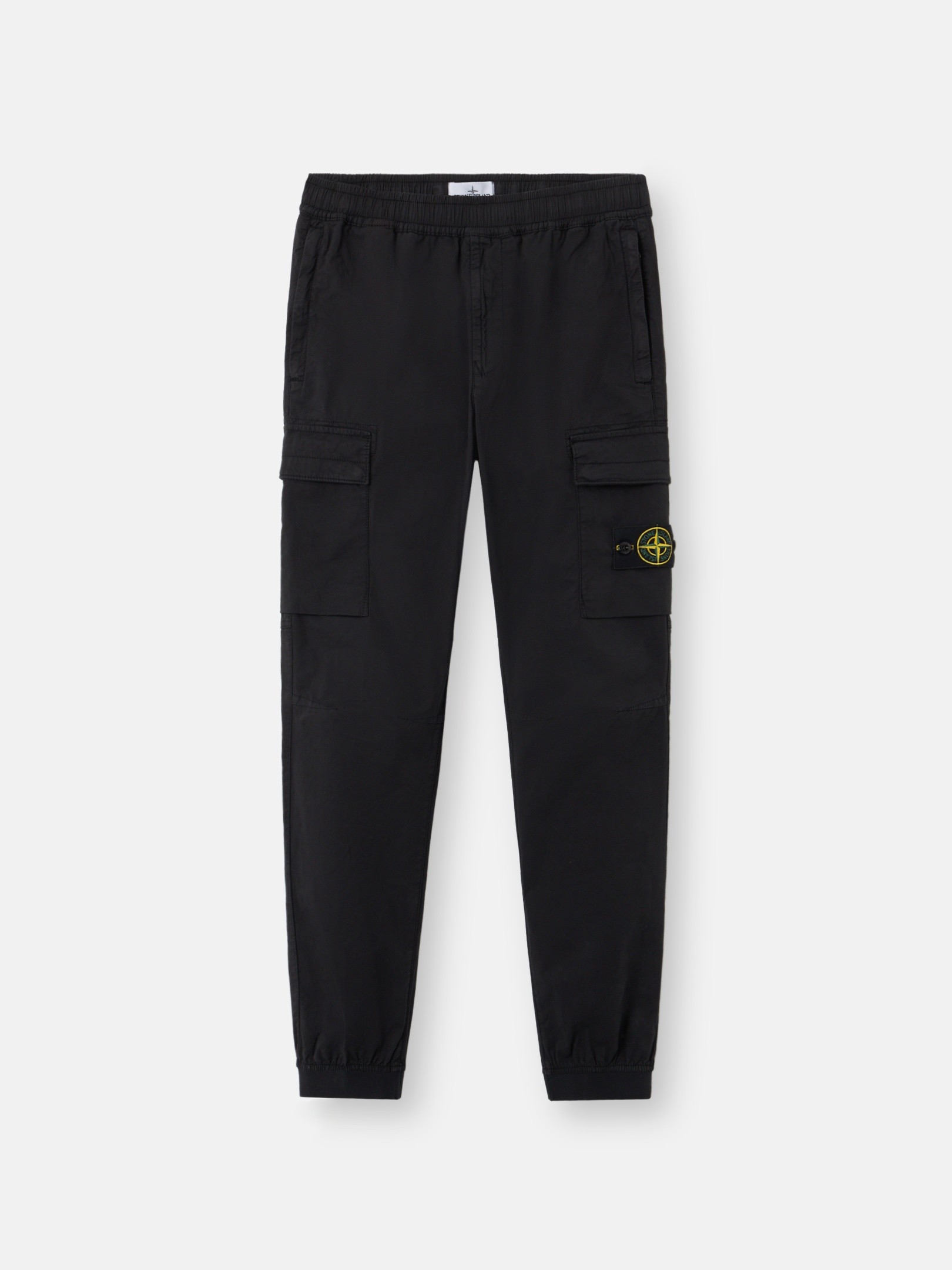 Black Regular-tapered-fit cargo pants with drawstring waistband