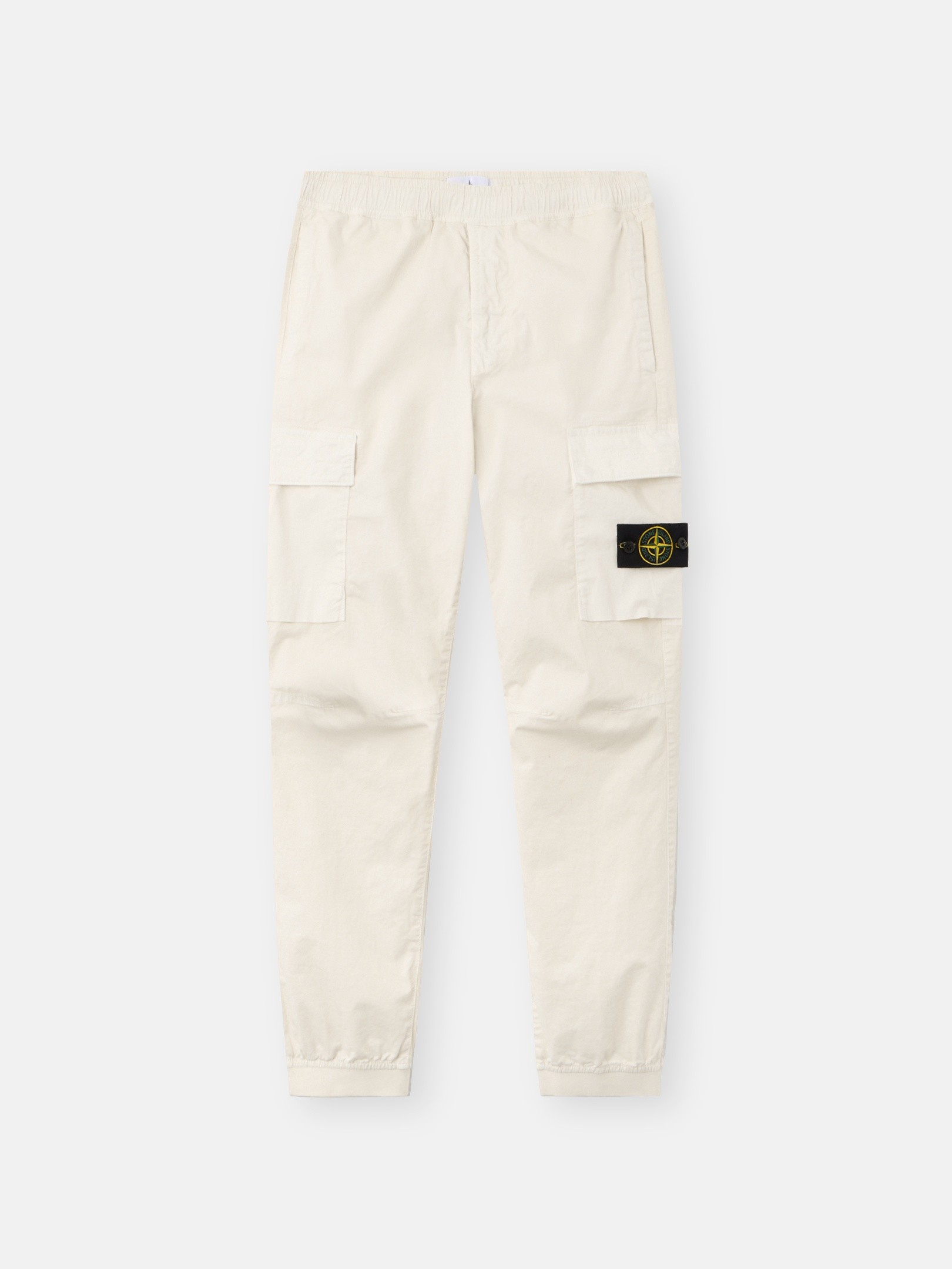 Ivory Regular-tapered-fit cargo pants with drawstring waistband