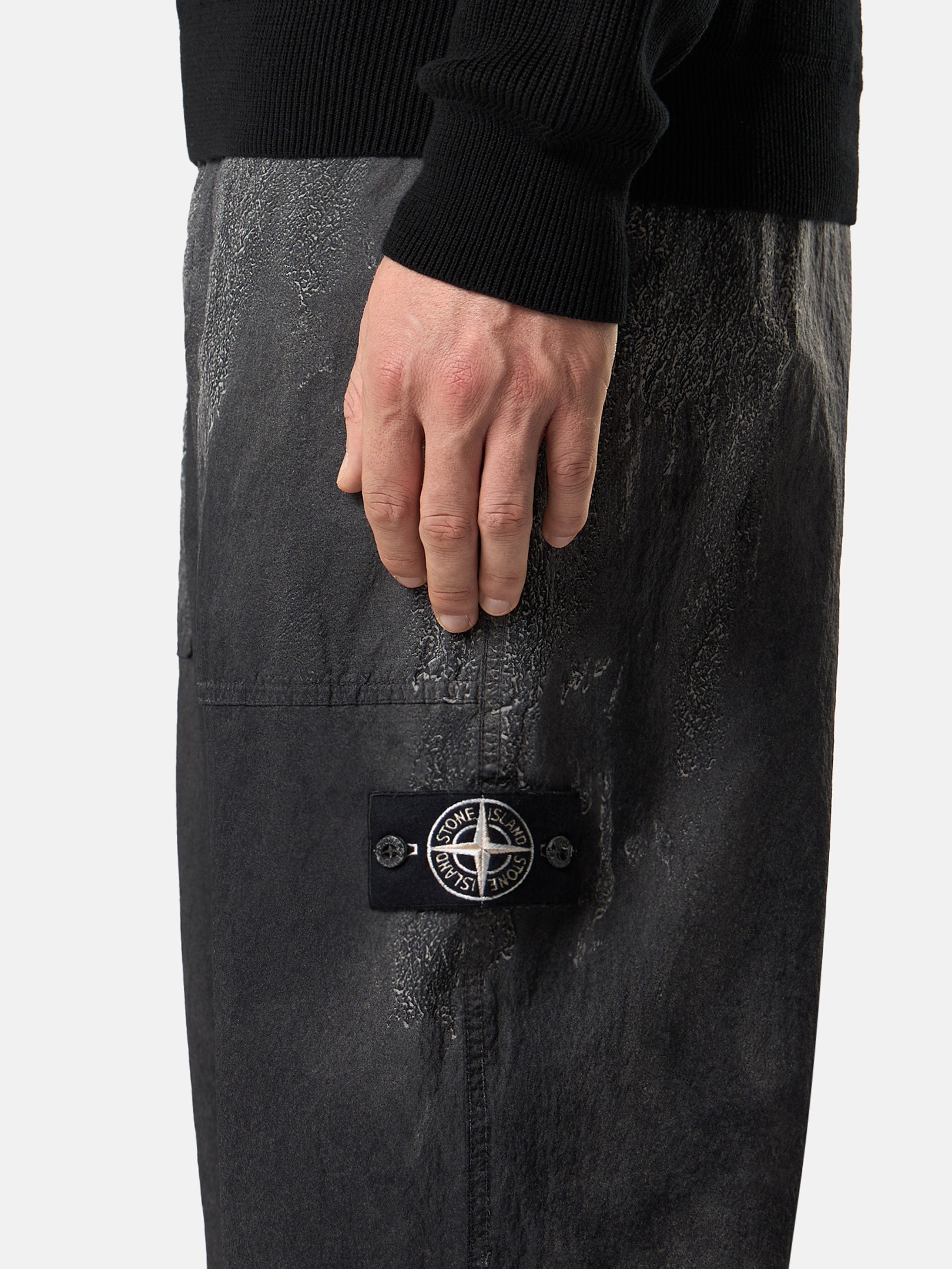 Black Loose-fit fatigue trousers with anti-drop 3100040 DENSE