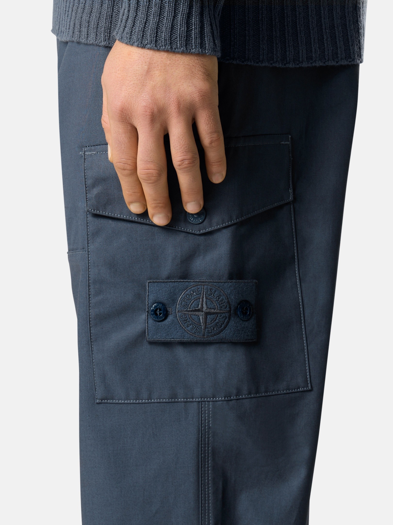 Slate Blue Windproof and breathable regular-fit cargo pants 