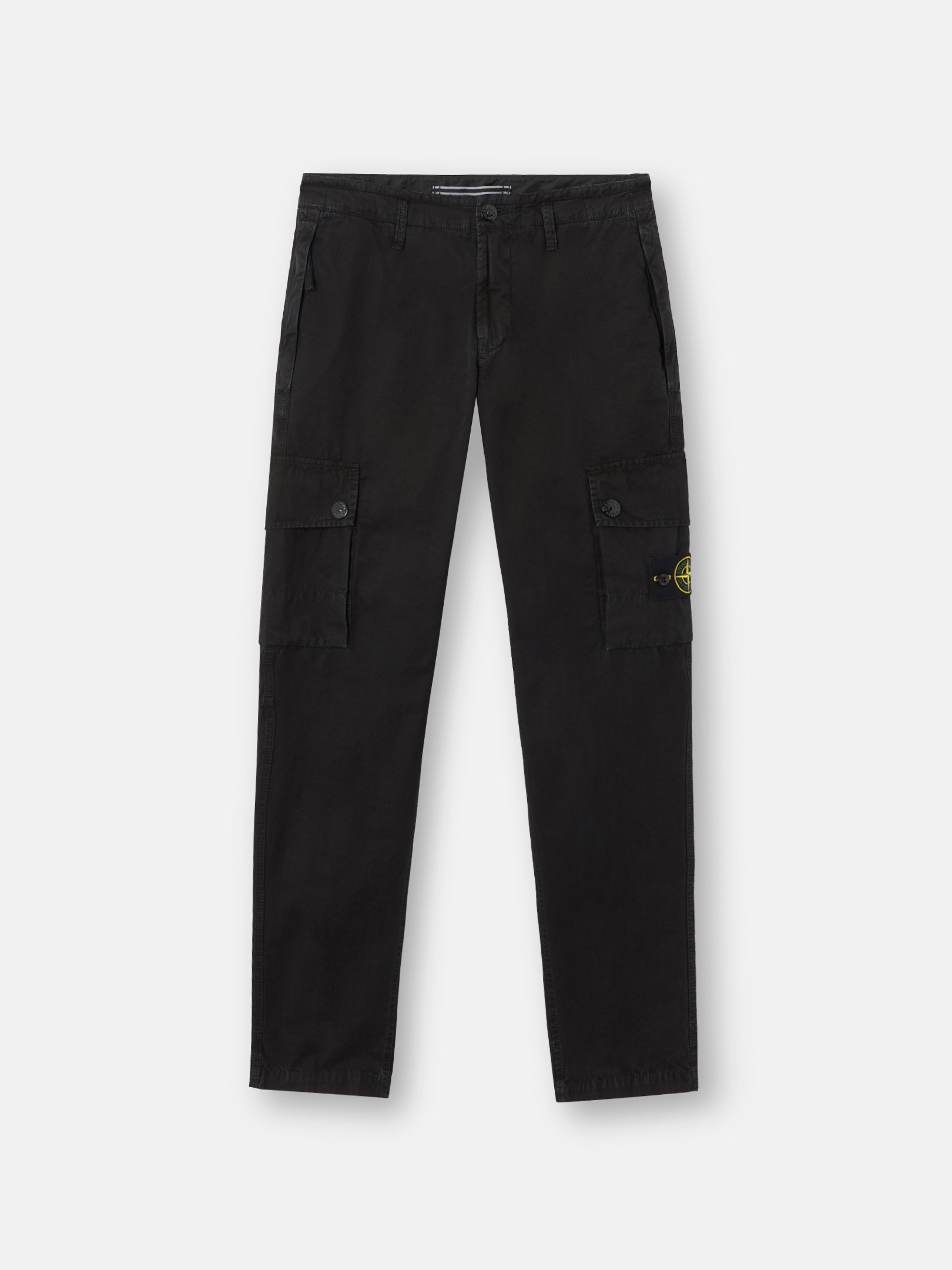 Black Slim-fit cargo pants with zipper pockets 3100053 BRUSHED