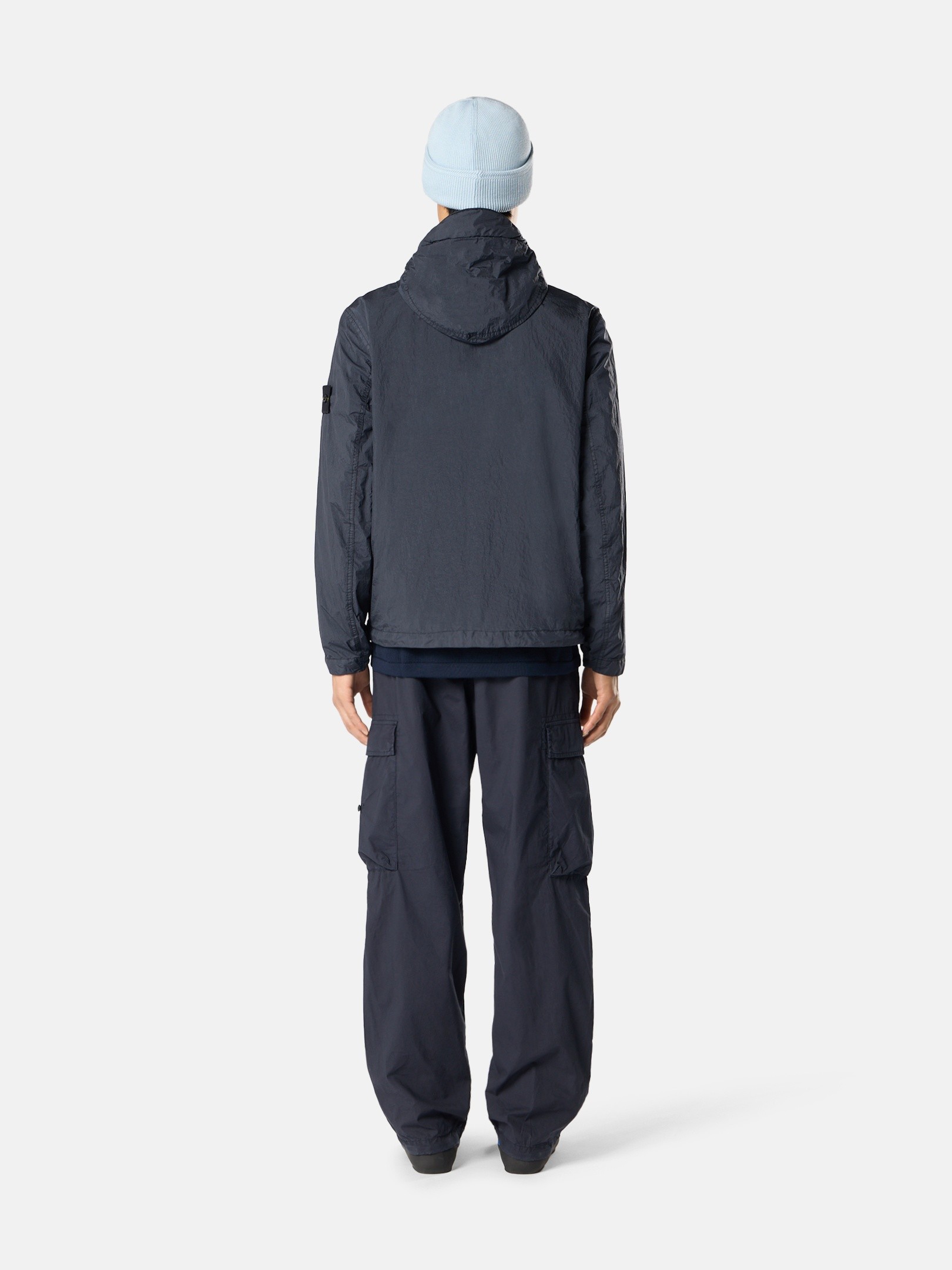 Navy Blue Hooded jacket with wind resistance and anti-drop 4100001