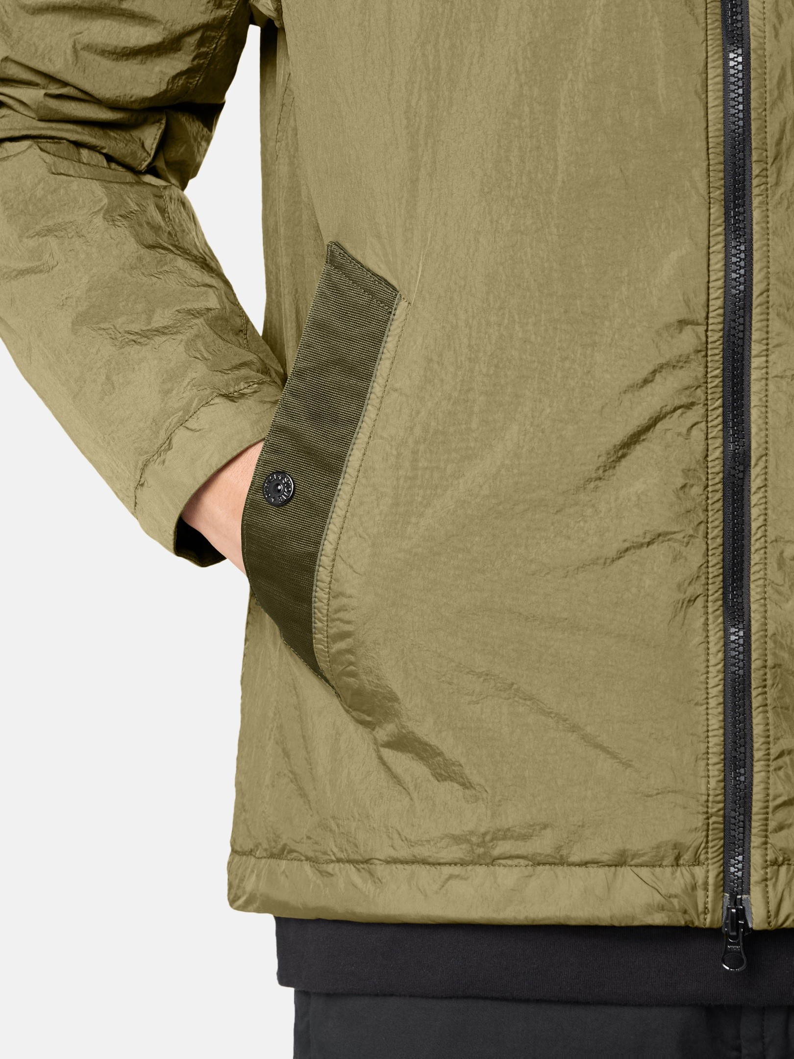 Military Green Hooded jacket with wind resistance and anti-drop 