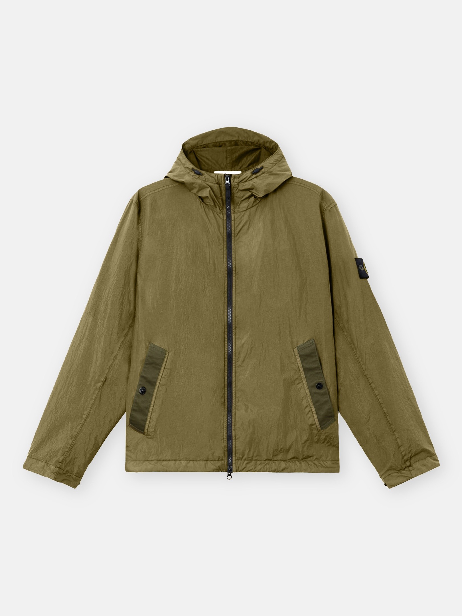 Military Green Hooded jacket with wind resistance and anti-drop