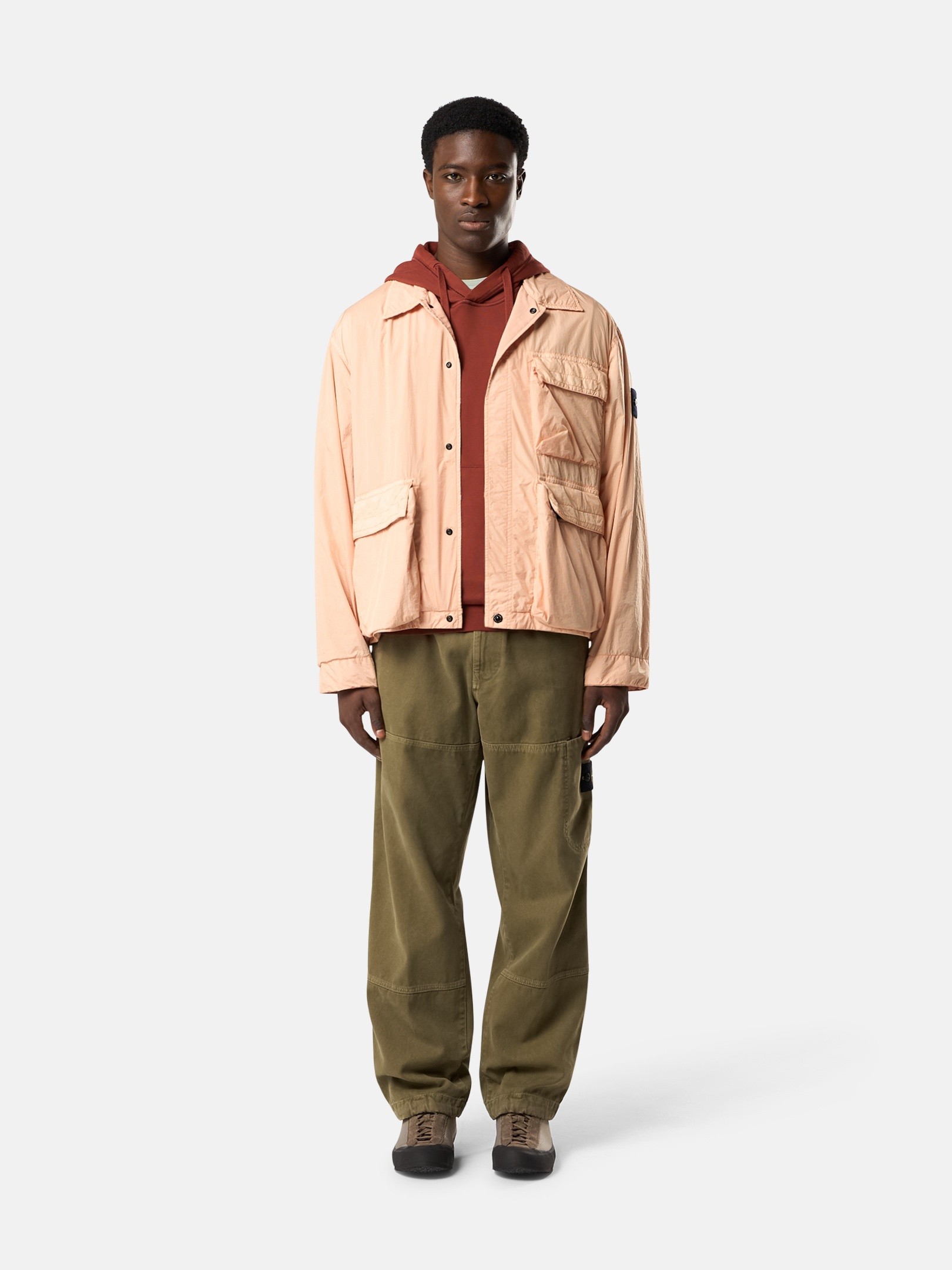 Plaster Pink 4100003 CRINKLE REPS NY Coach jacket with wind