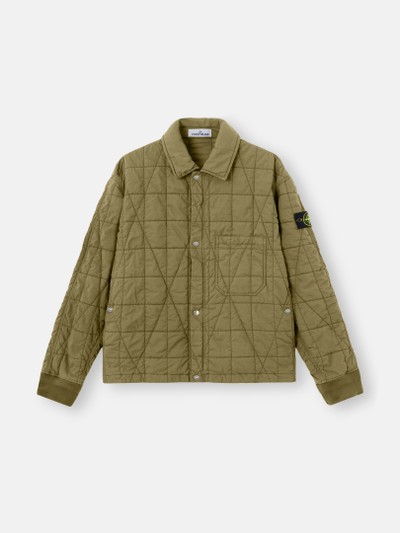 Military Green Quilted coach jacket with resin coating and anti
