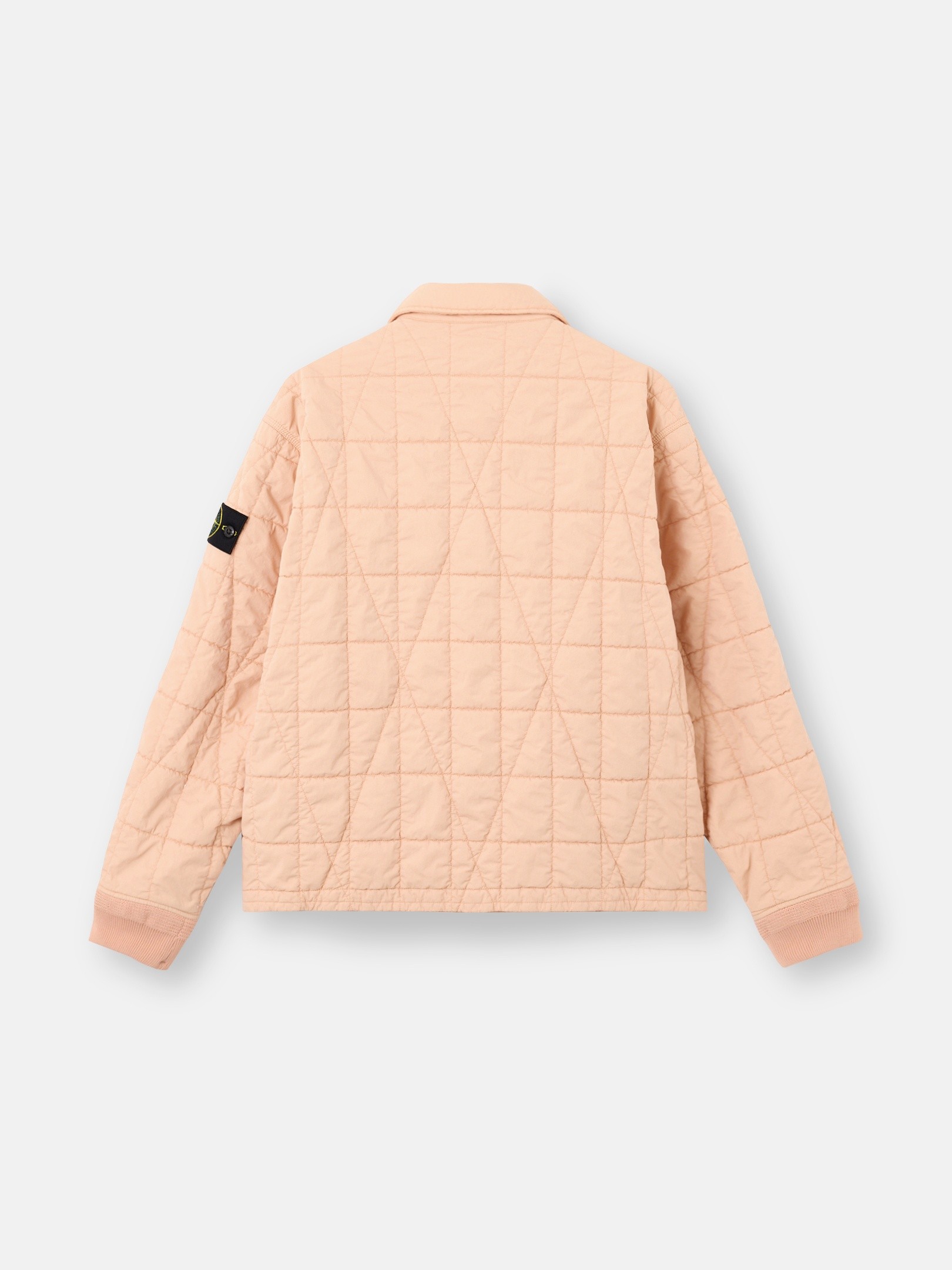 Plaster Pink Quilted coach jacket with resin coating and anti-drop