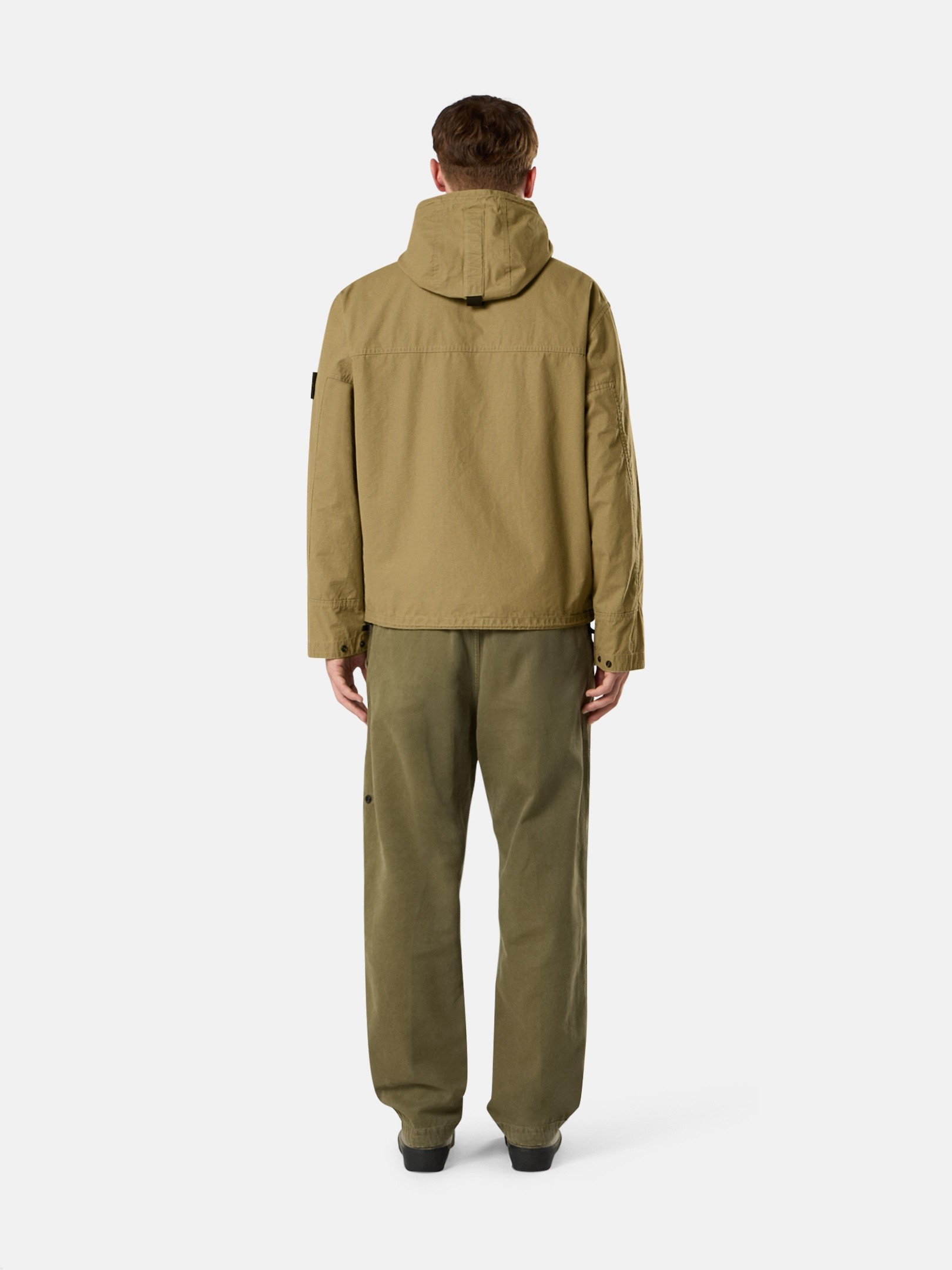 Military Green Hooded jacket with pigmented resin 4100012 DOUBLE 