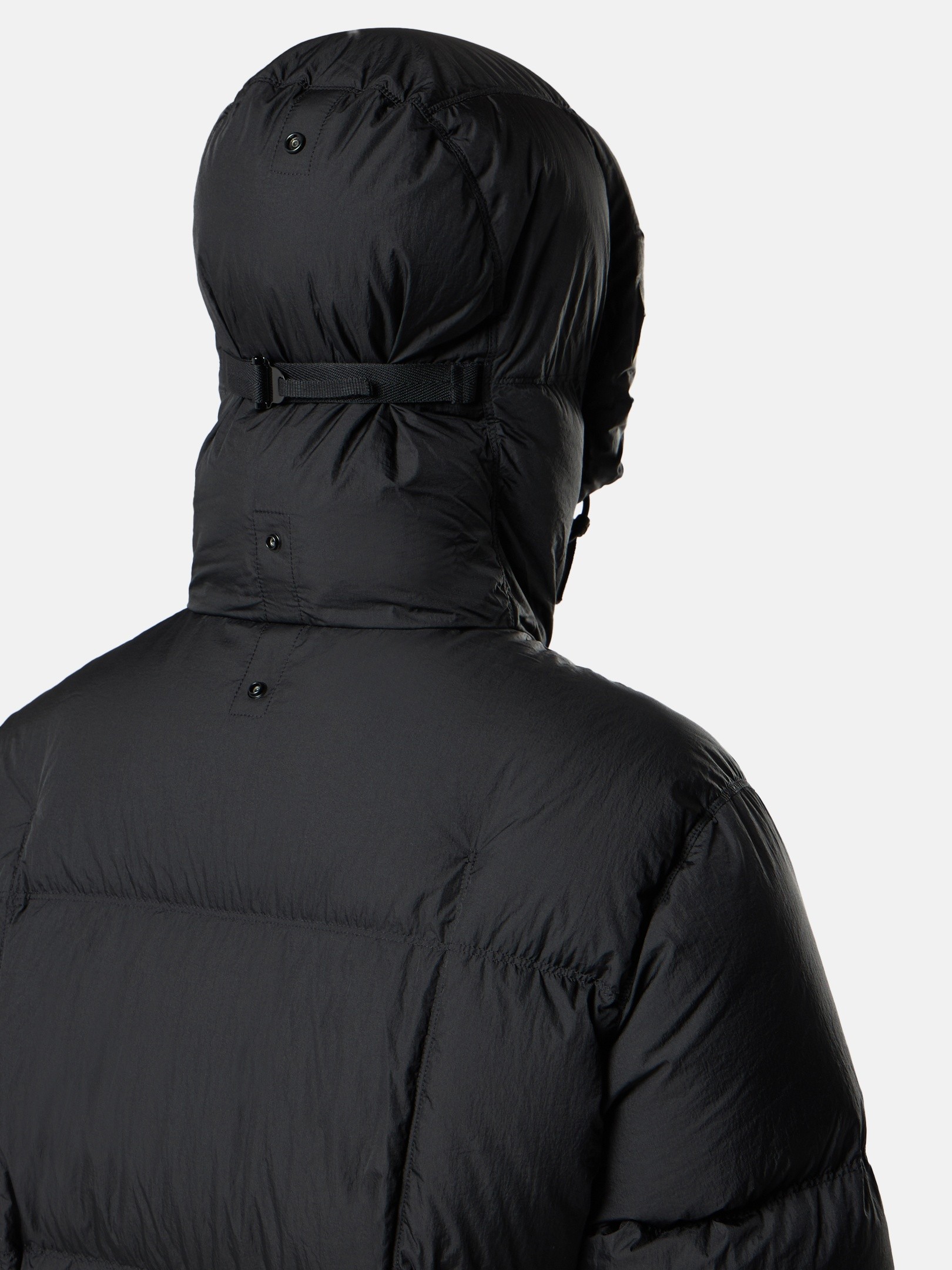 Black Lightweight hooded down jacket 4100016 SEAM FADED LIGHT 