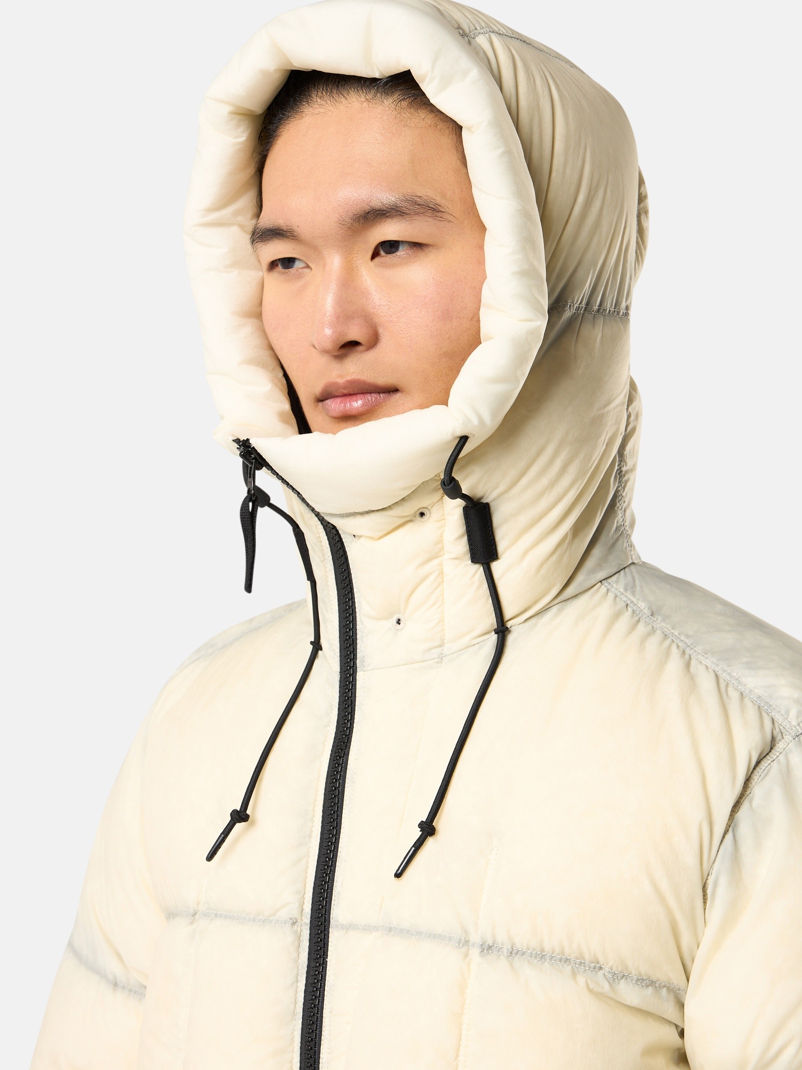 Ivory Lightweight hooded down jacket 4100016 SEAM FADED LIGHT