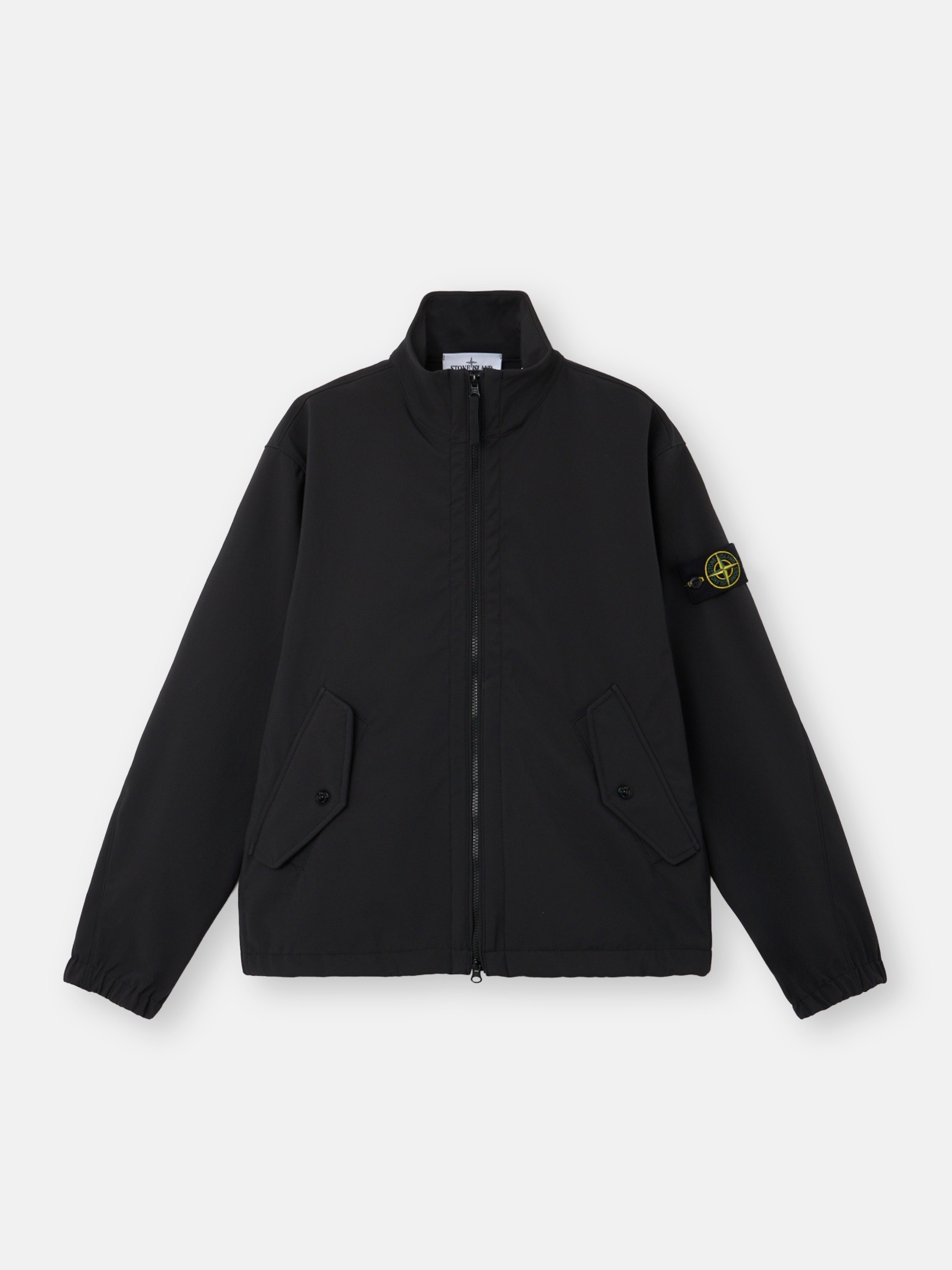 Black Stand collar jacket with water- and wind-resistant membrane