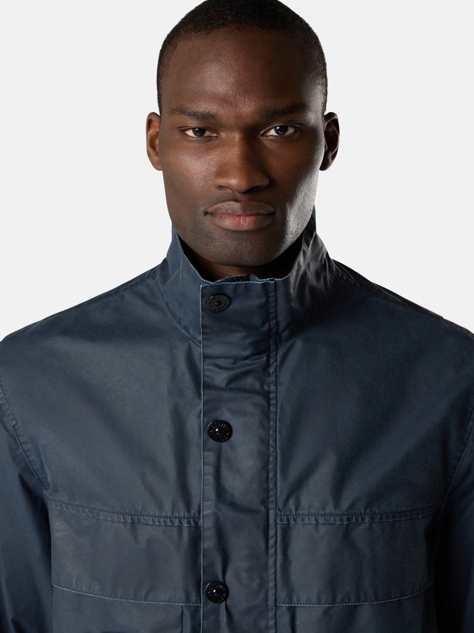 Navy Blue Field jacket with pigmented wax coating 4100024 WAXED