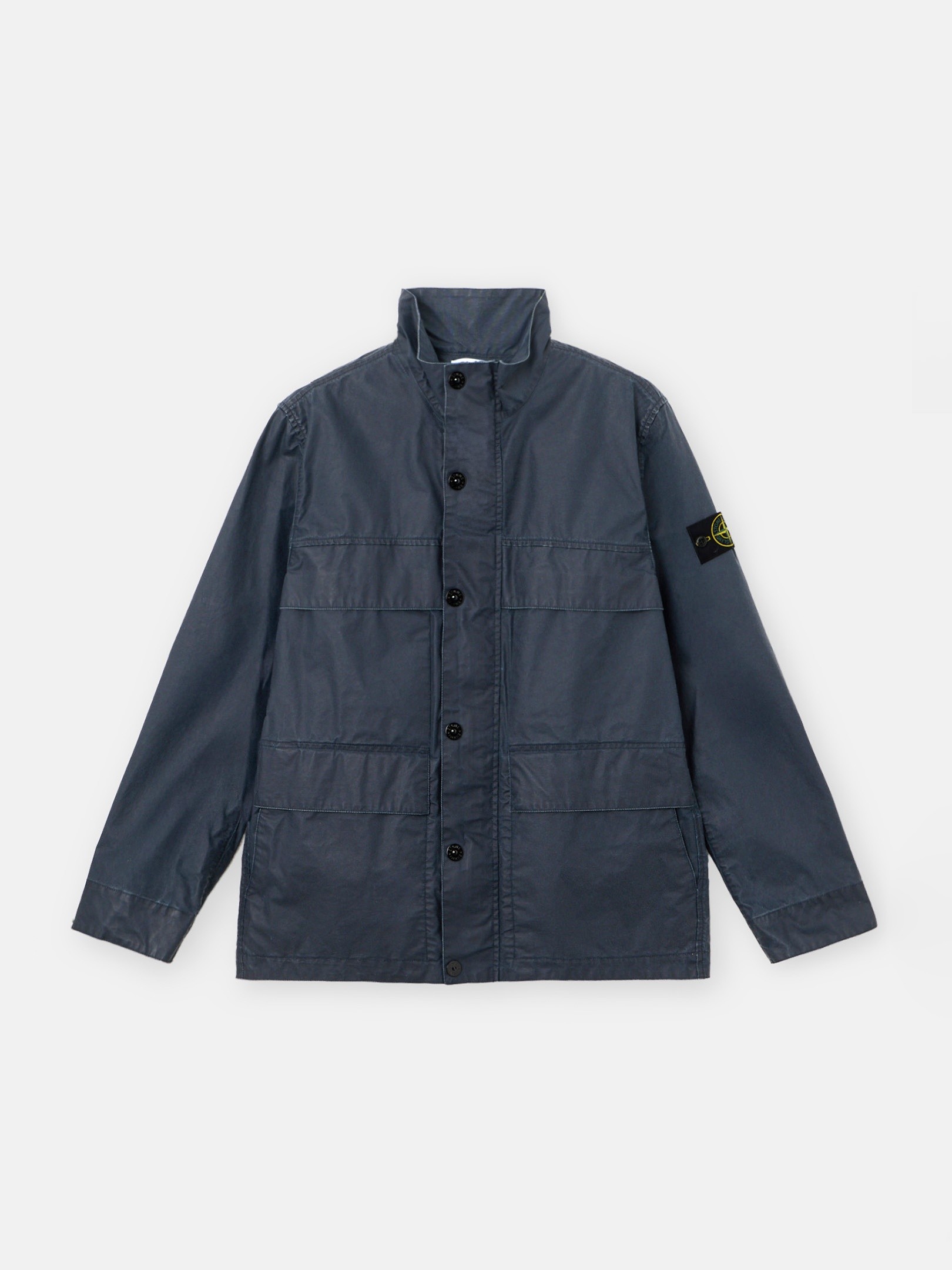 Navy Blue Field jacket with pigmented wax coating 4100024 WAXED
