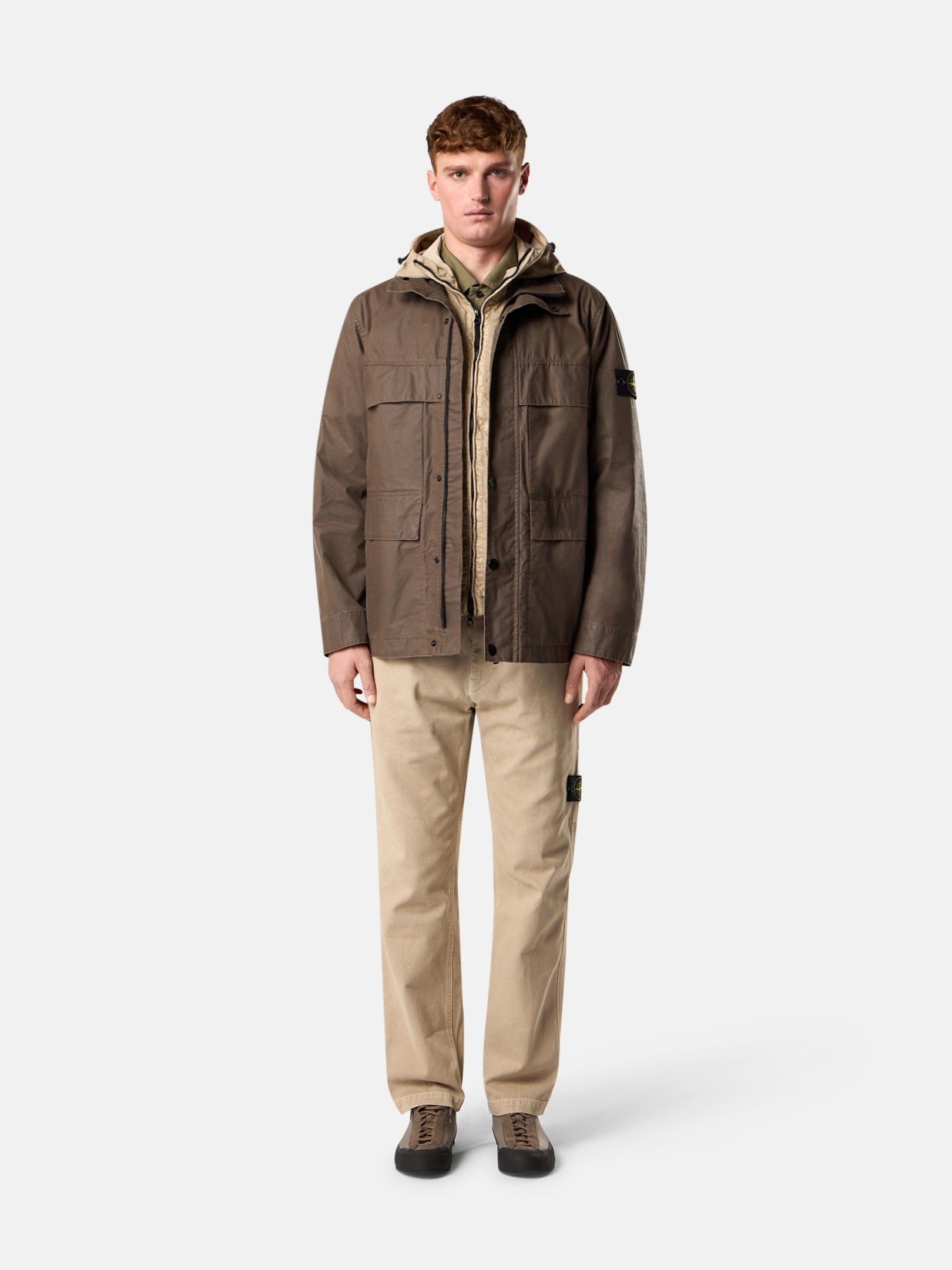 Umber Field jacket with pigmented wax coating 4100024 WAXED
