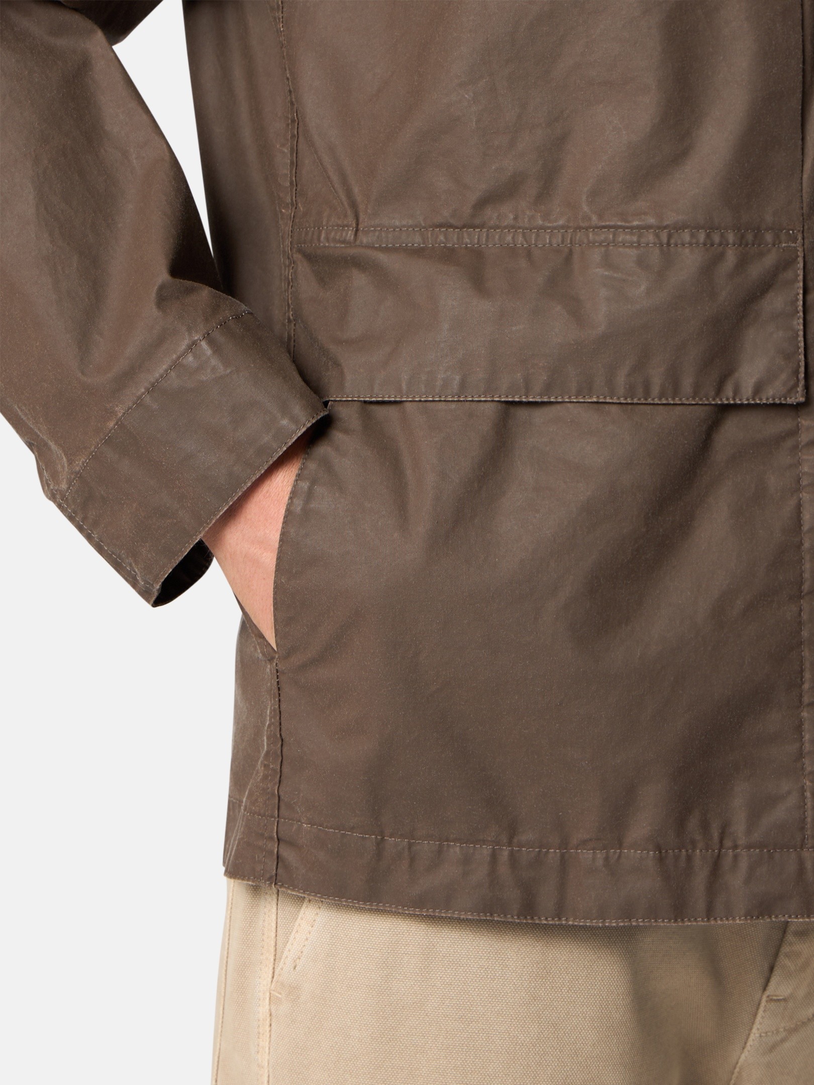 Umber Field jacket with pigmented wax coating 4100024 WAXED 