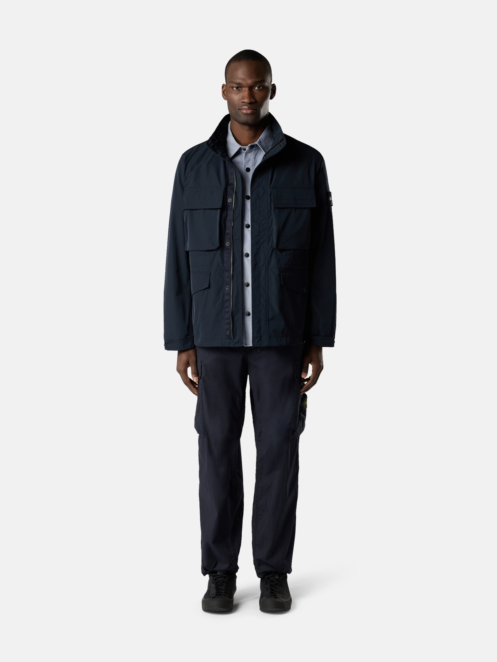ネイビーブルー フィールドジャケット 撥水加工 4100034 MICRO TWILL