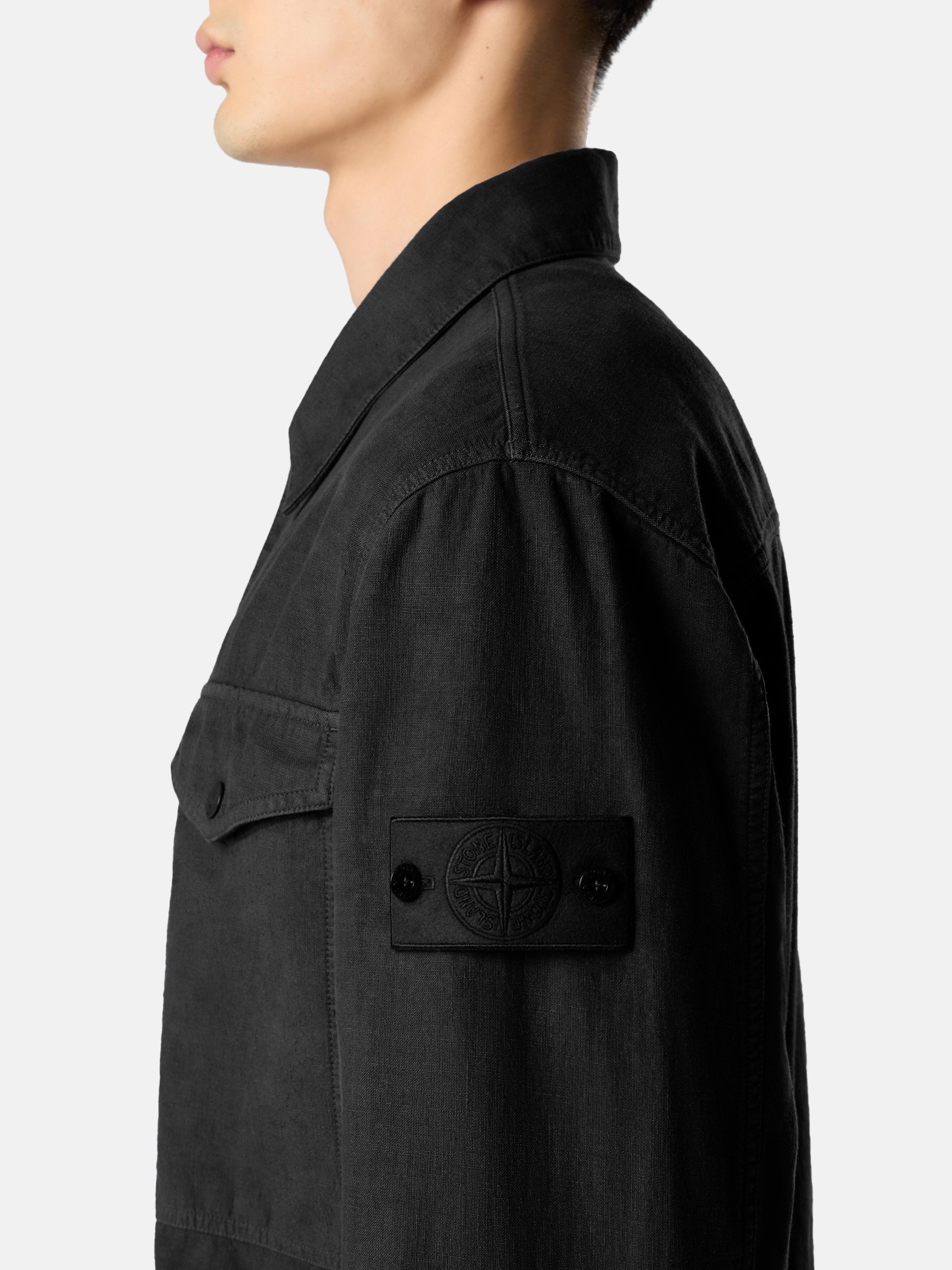 ブラック コーチジャケット 撥水加工 4100040 BONDED LINEN-TC_S.I 