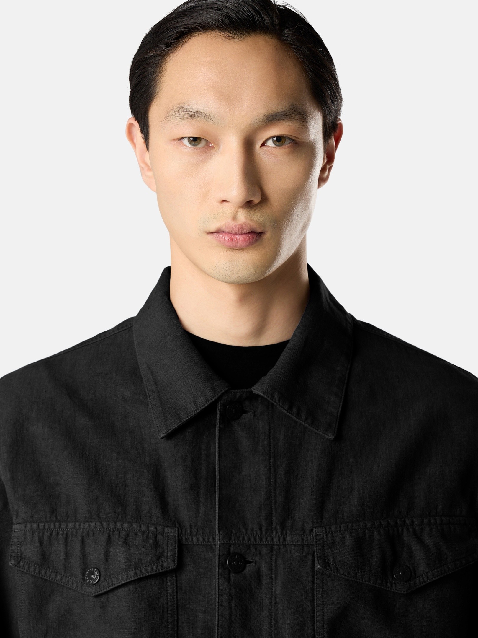 ブラック コーチジャケット 撥水加工 4100040 BONDED LINEN-TC_S.I 