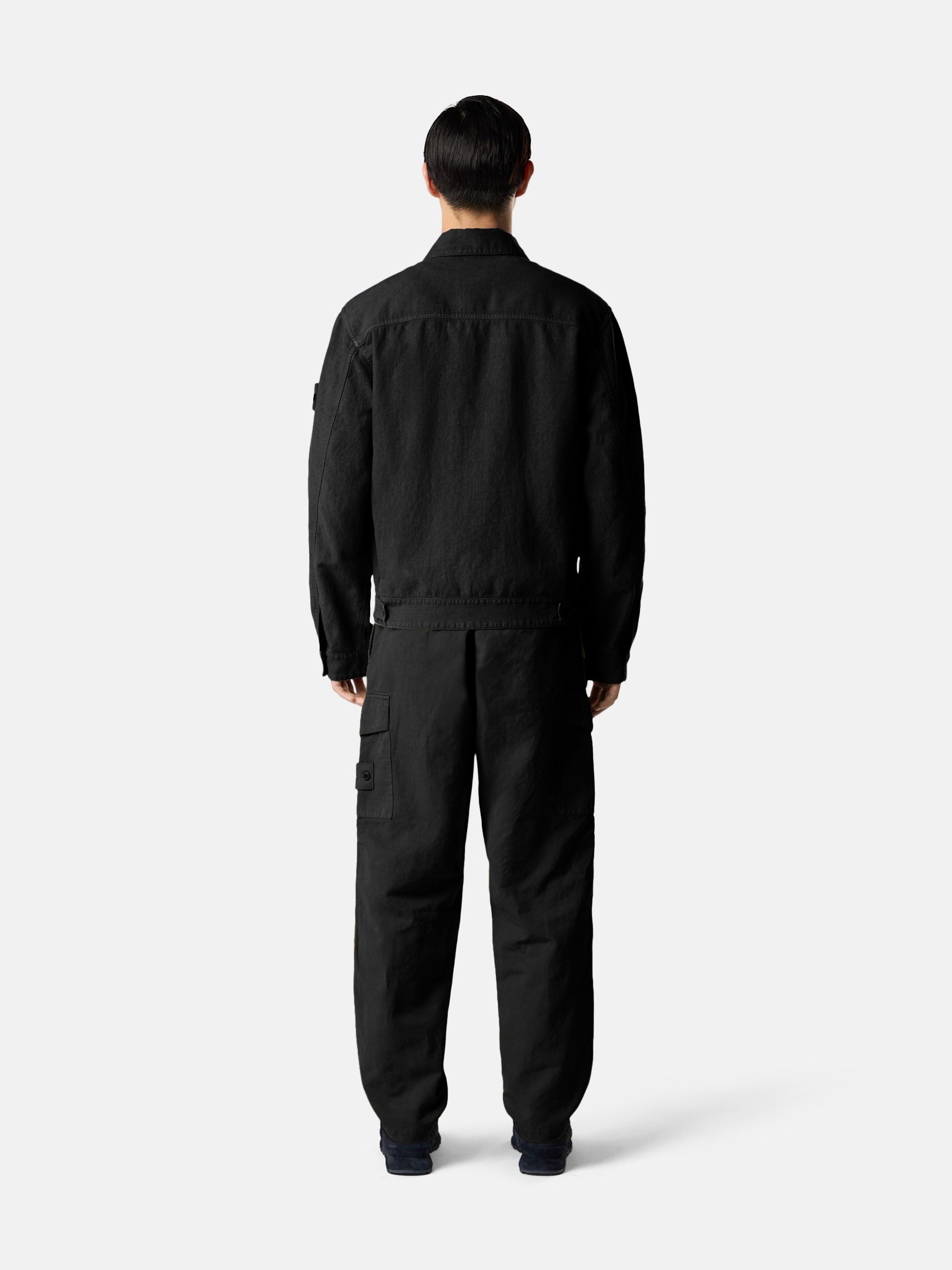 Black Coach jacket with anti-drop 4100040 BONDED LINEN-TC_S.I 