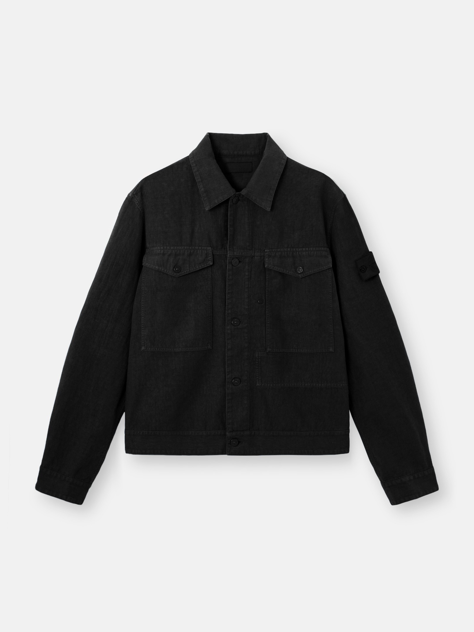 Black Coach jacket with anti-drop 4100040 BONDED LINEN-TC_S.I