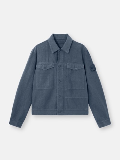 Slate Blue Coach jacket with anti-drop 4100040 BONDED LINEN-TC_S.I