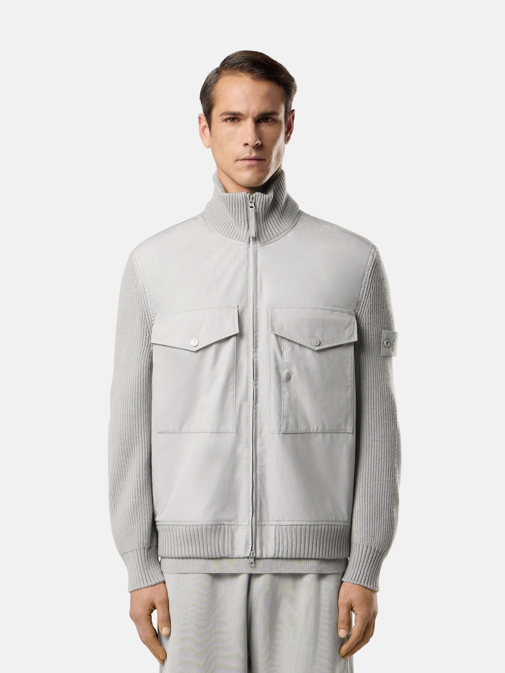 Dust Grey Windproof and breathable stand collar jacket 4100044 ALL