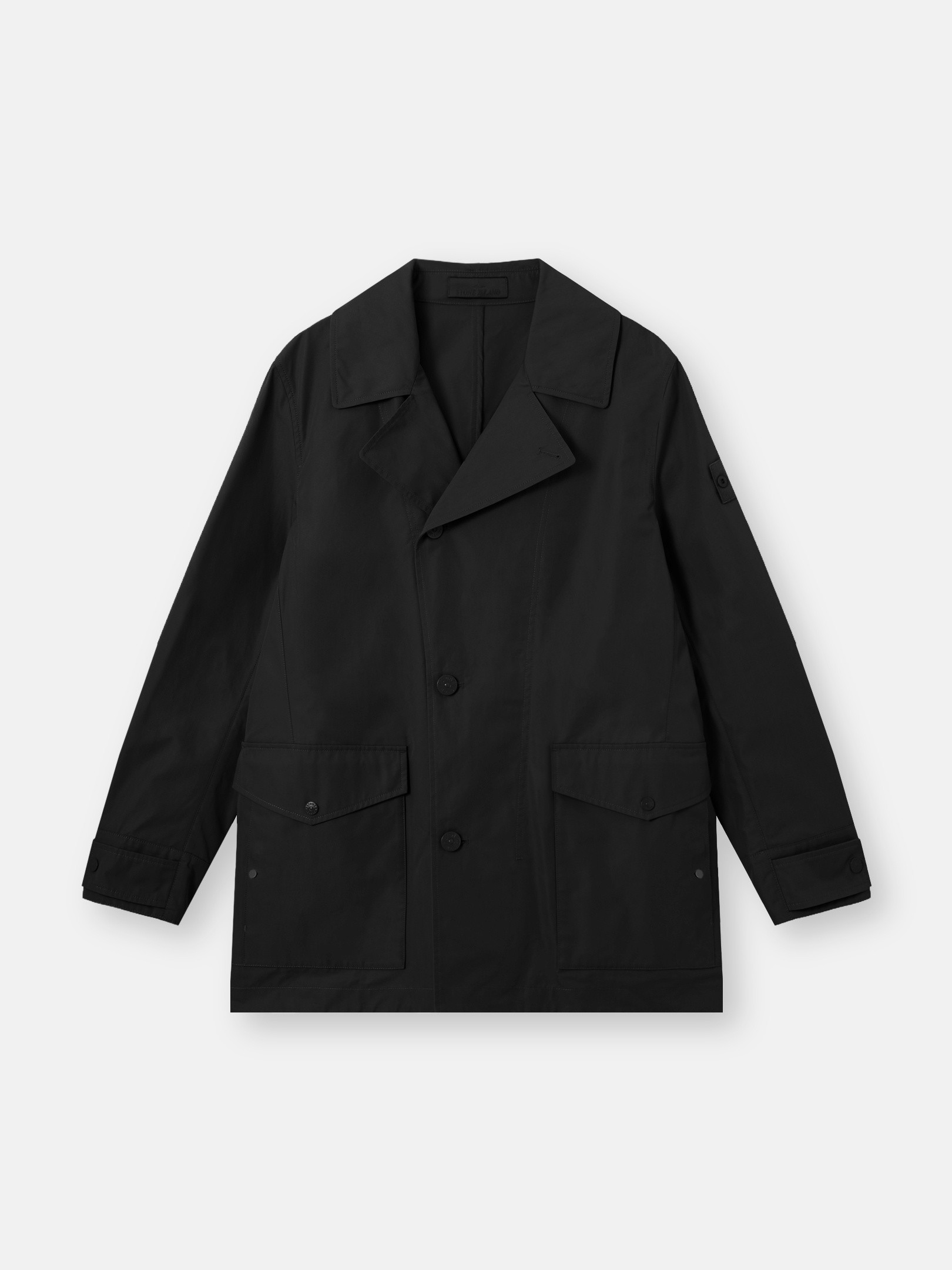 Black Windproof and breathable pea coat 4100046 ALL-WEATHER COTTON