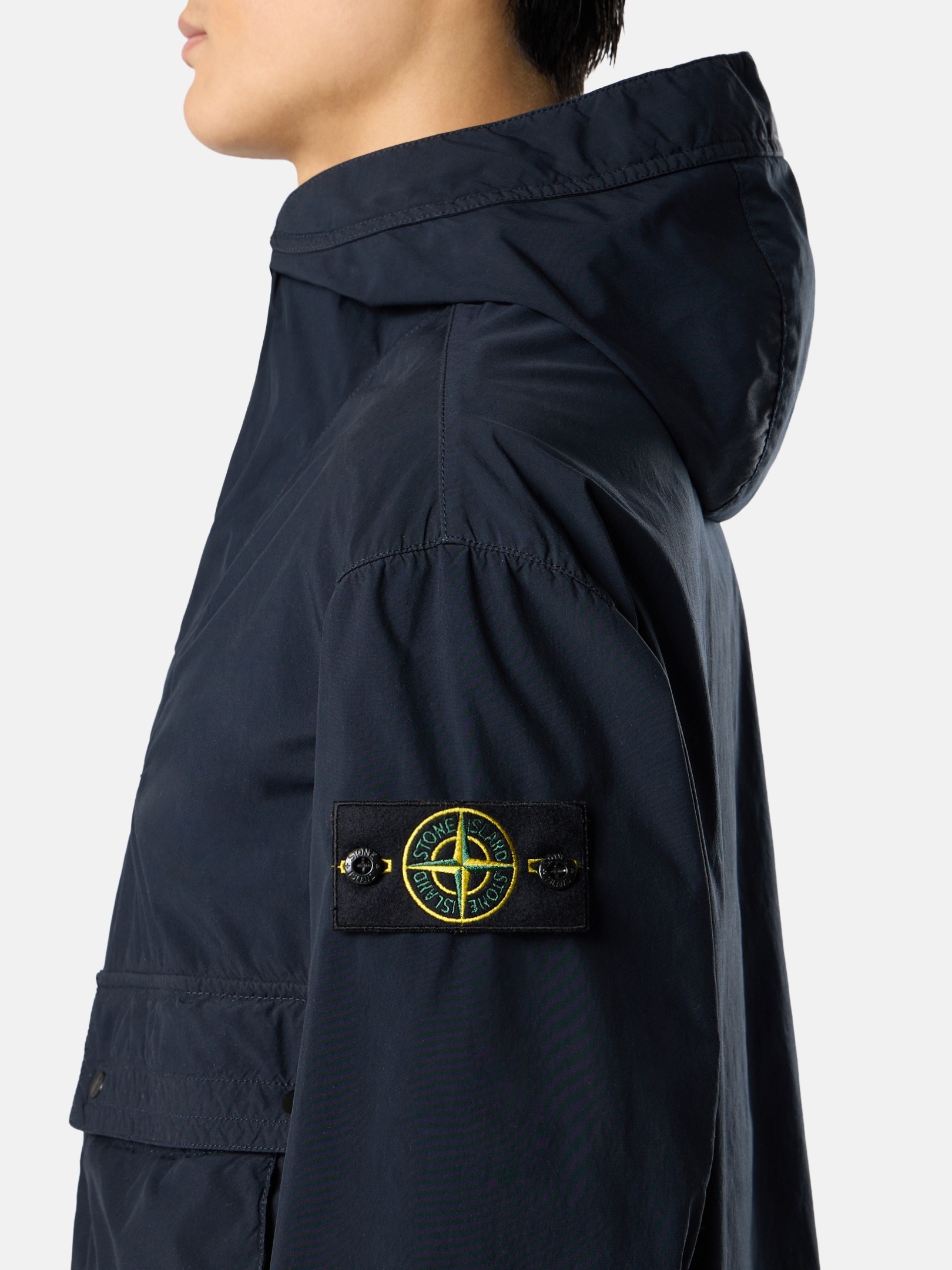 Navy Blue Hooded jacket with anti-drop 4100052 LIGHT COMPACT TOUCH