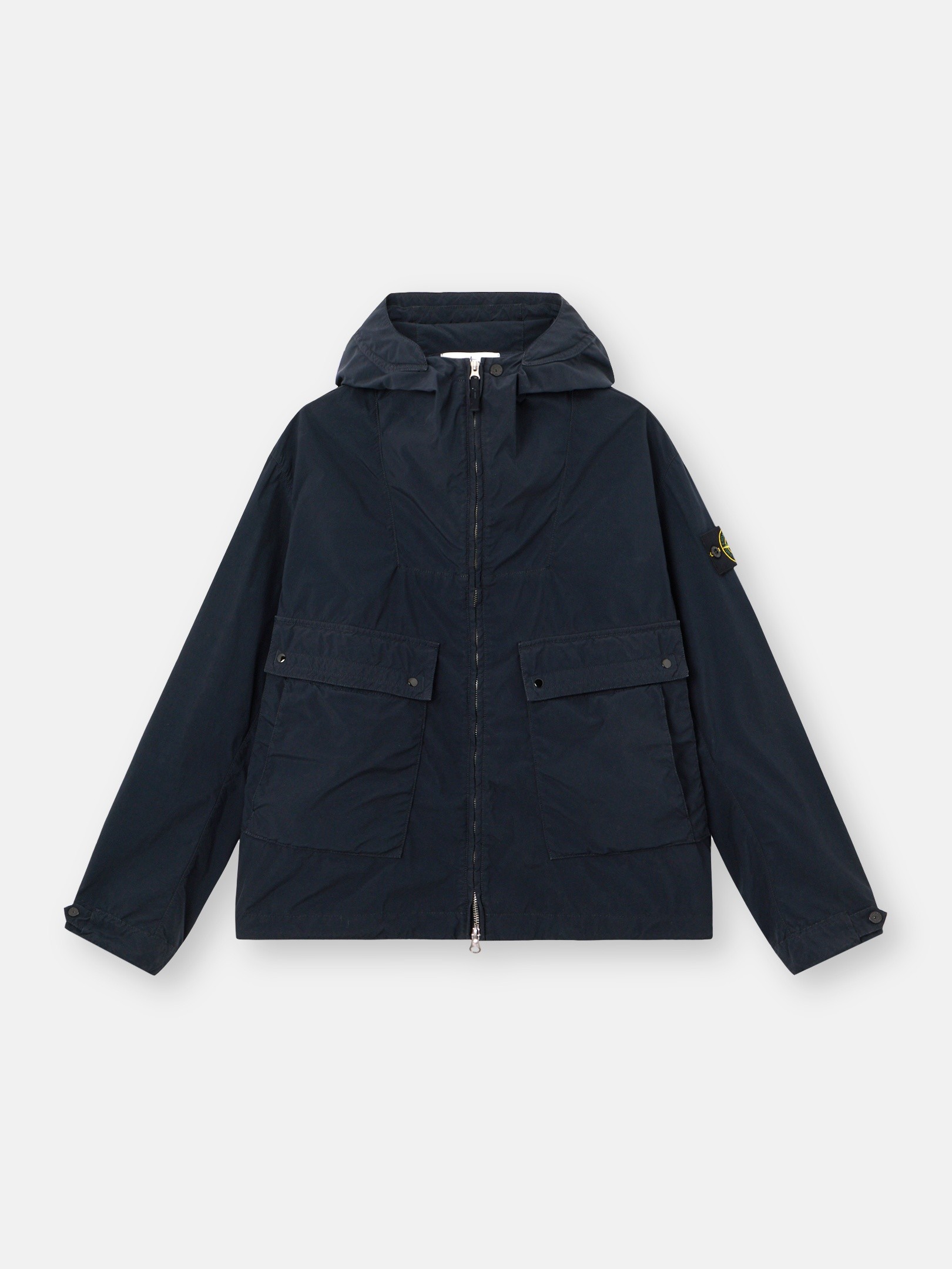 Navy Blue Hooded jacket with anti-drop 4100052 LIGHT COMPACT TOUCH