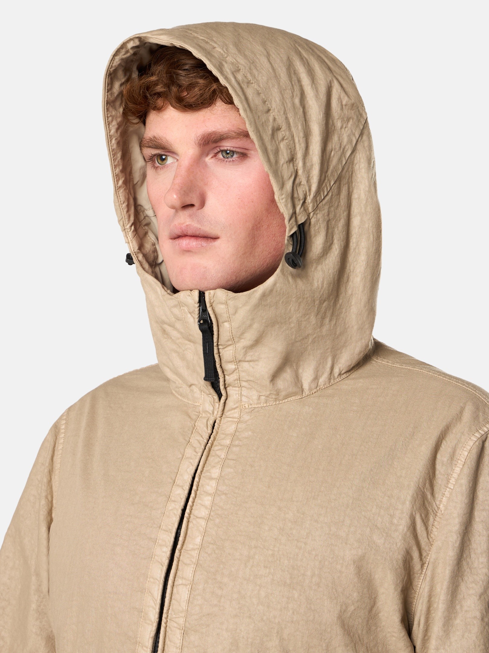 Desert Hooded jacket with high-neck zipper 4100053 ORGANIC-LOOK