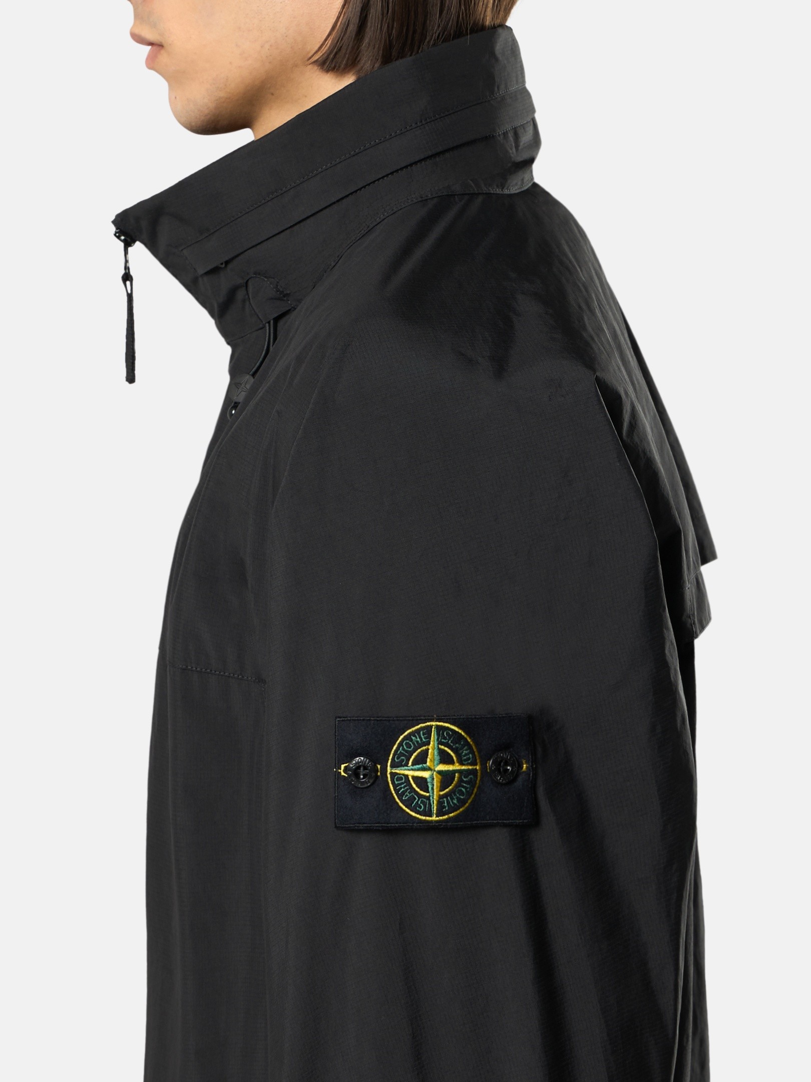 Black Stand collar jacket with ventilation flaps 4100059 METAL