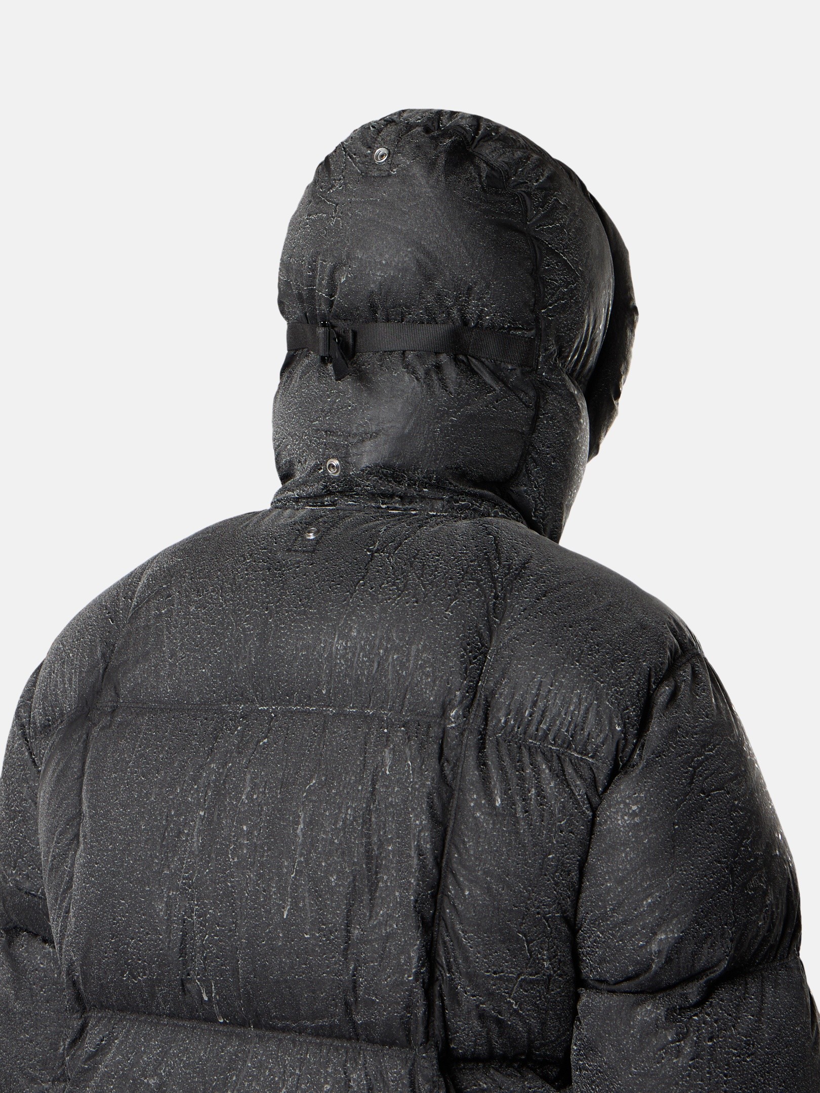 Black Lightweight hooded down jacket with anti-drop 4100062 LIGHT