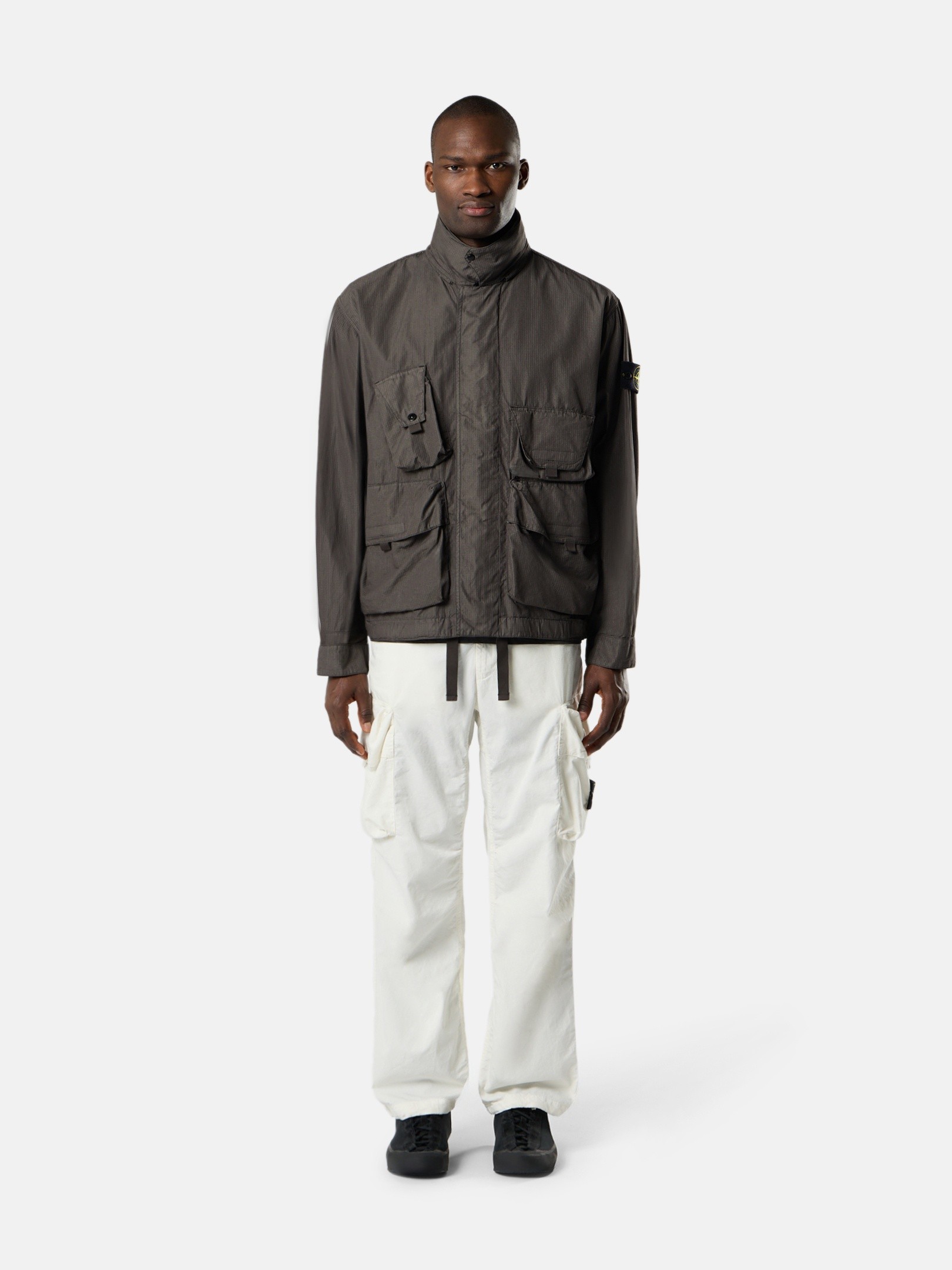 Charcoal Grey Field jacket with anti-drop 4100071 COTTON NYLON