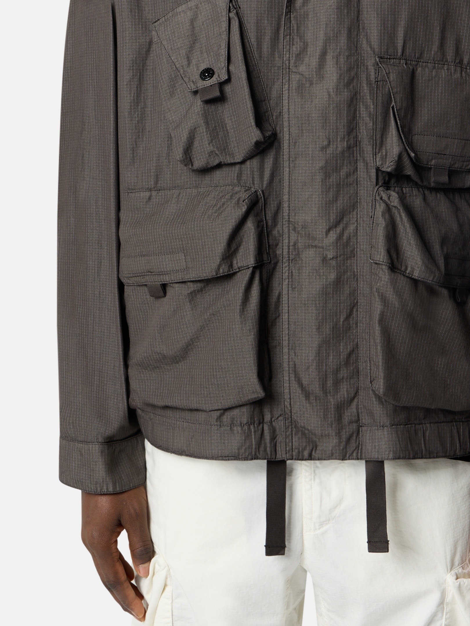 Charcoal Grey Field jacket with anti-drop 4100071 COTTON NYLON