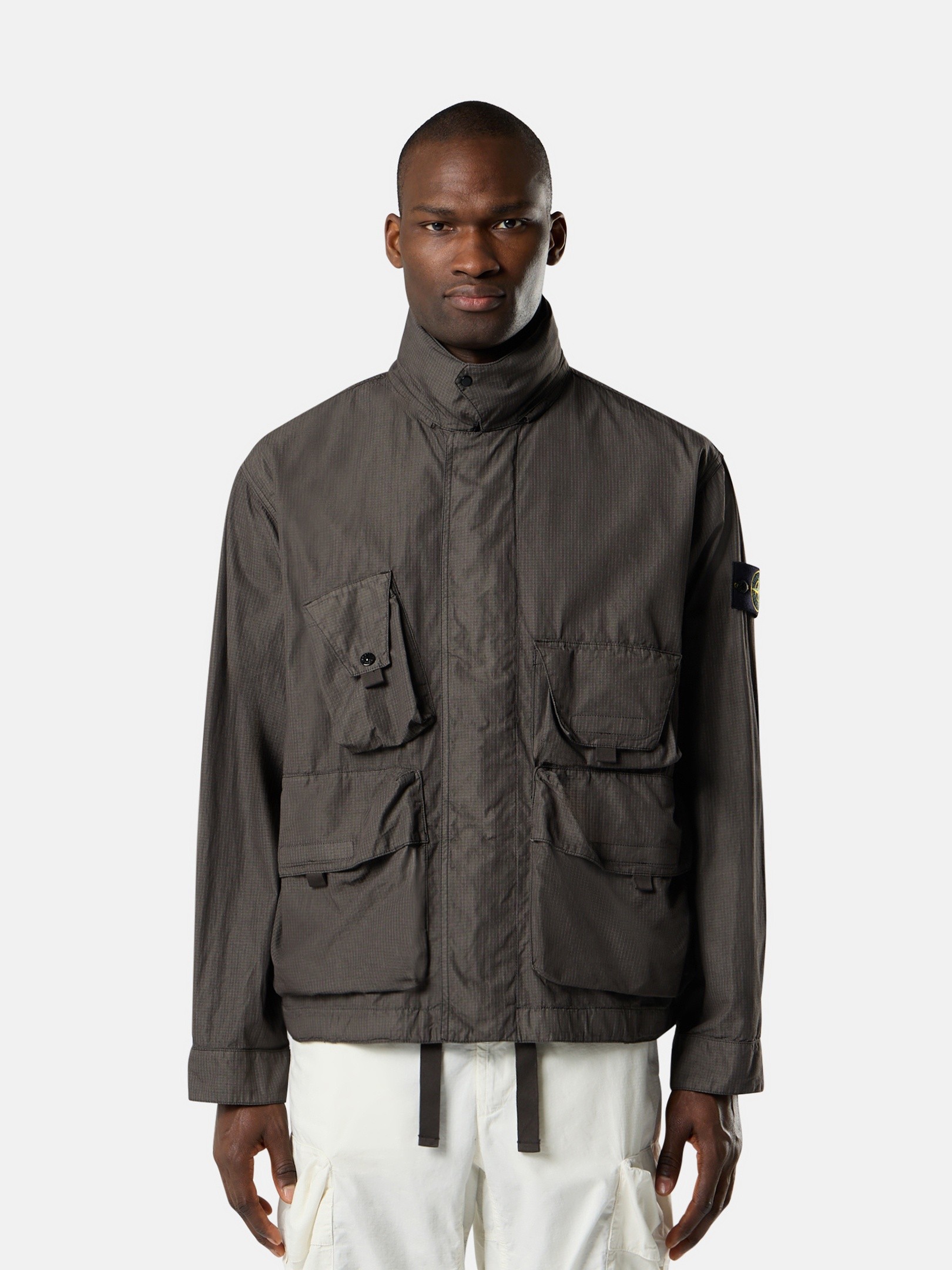 Charcoal Grey Field jacket with anti-drop 4100071 COTTON NYLON