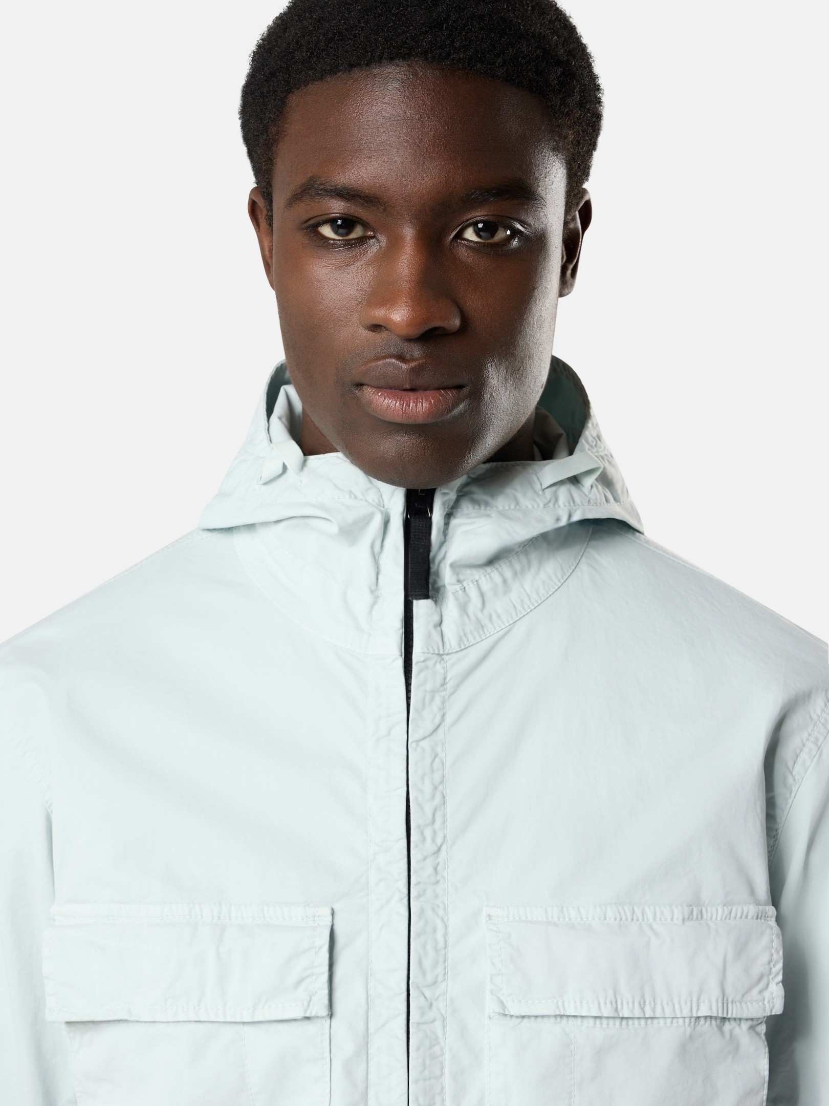 Sky Blue Hooded jacket with anti-drop 4100077 STRETCH ORGANIC
