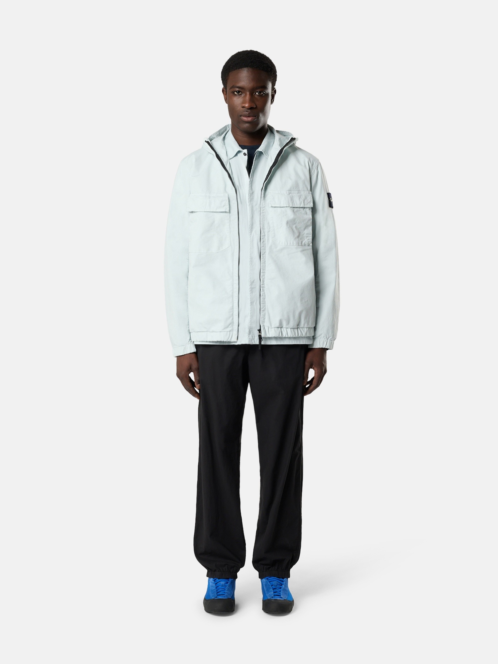Sky Blue Hooded jacket with anti-drop 4100077 STRETCH ORGANIC